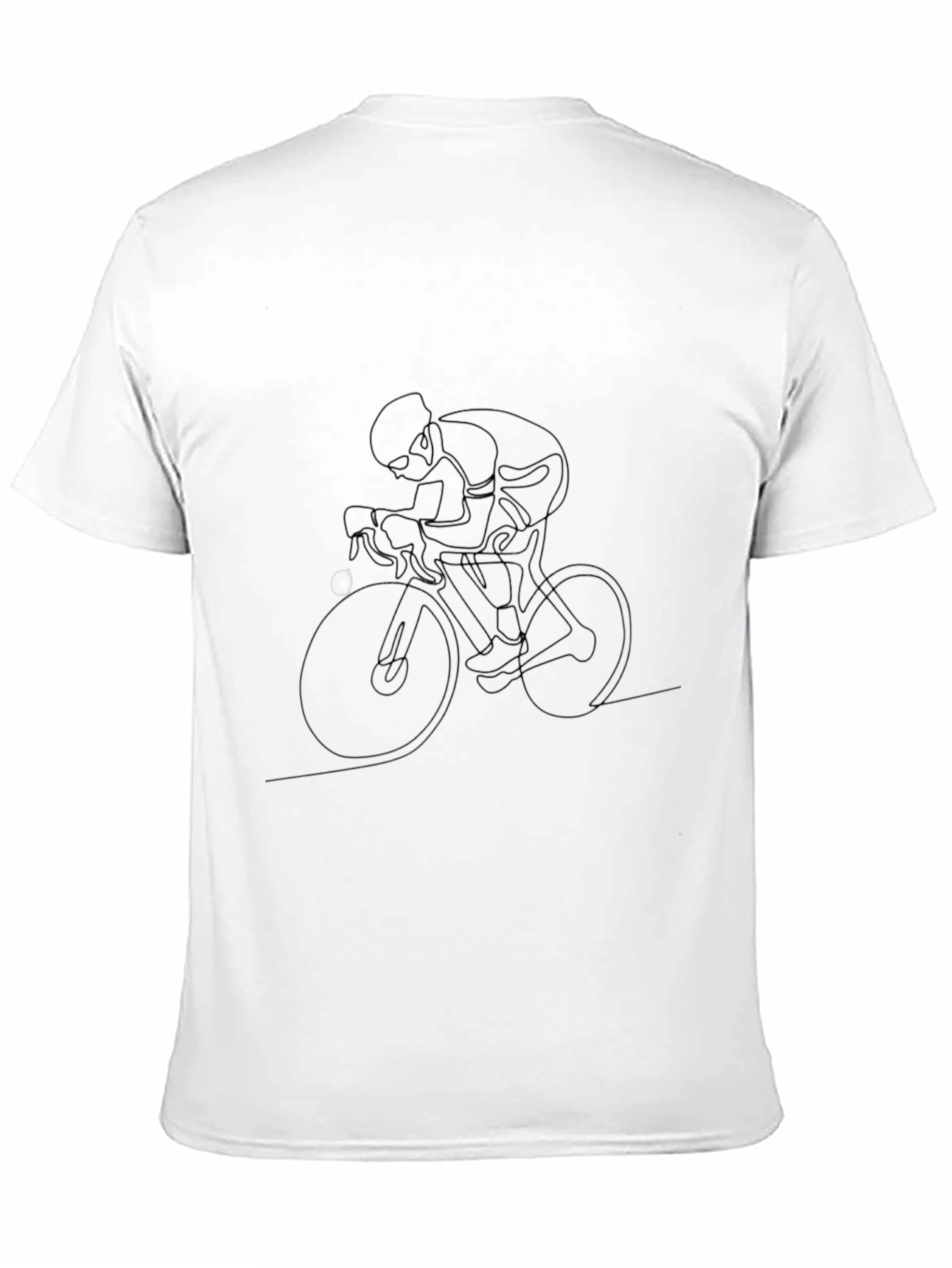 Cycling Line Art Black T-Shirt