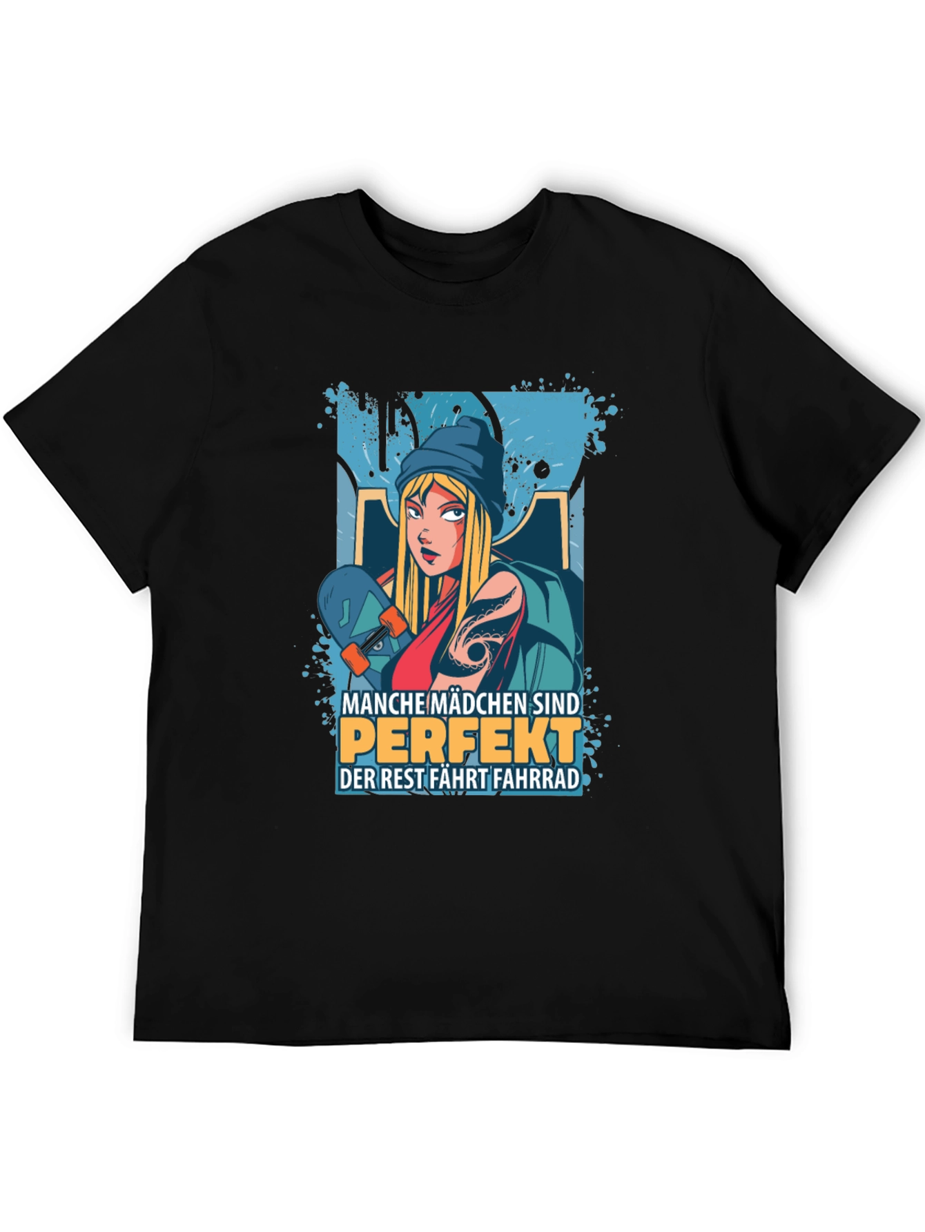 Skater Girl Graphic T-Shirt - Cool and Trendy Design