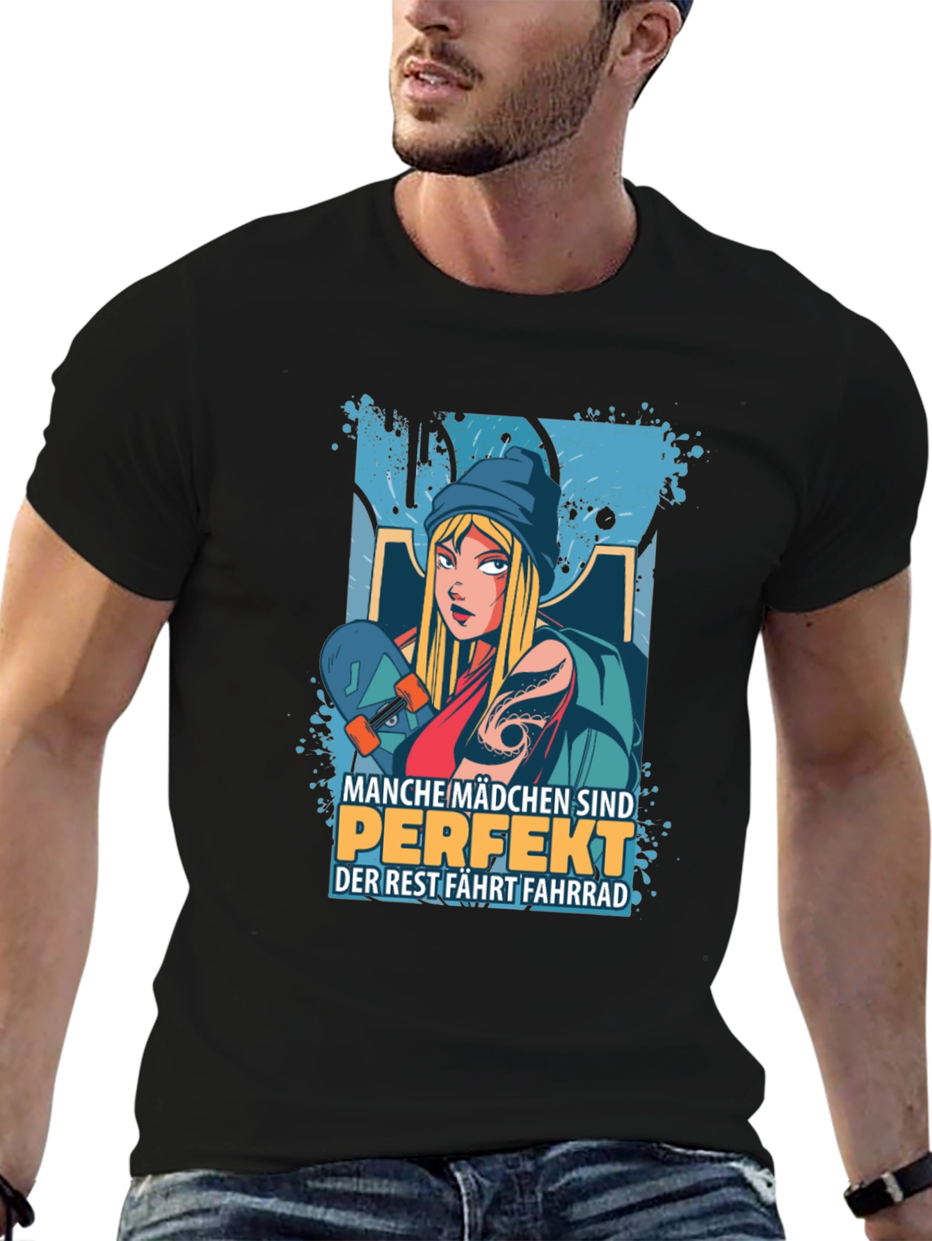 Skater Girl Graphic T-Shirt - Cool and Trendy Design