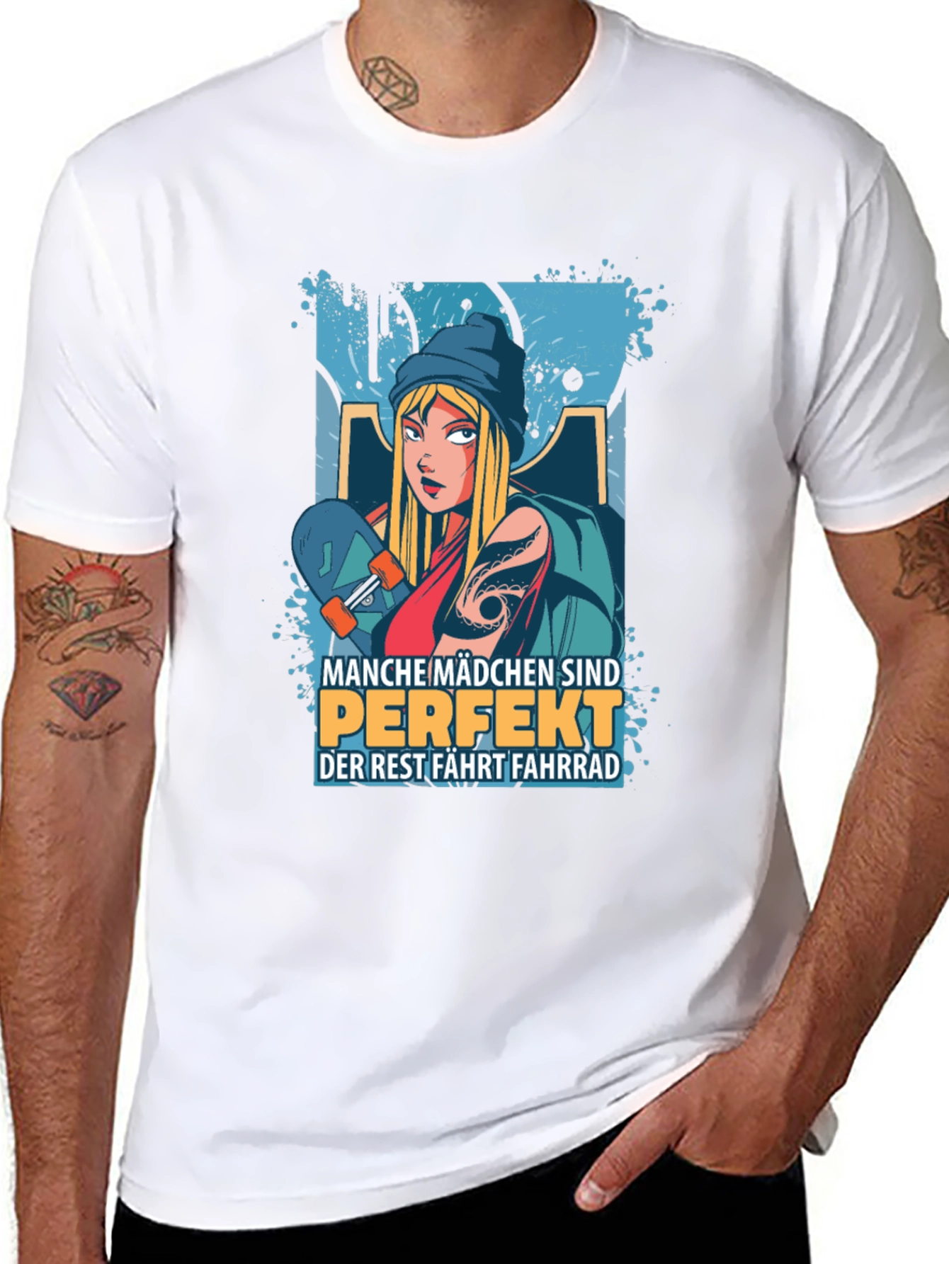 Skater Girl Graphic T-Shirt - Cool and Trendy Design