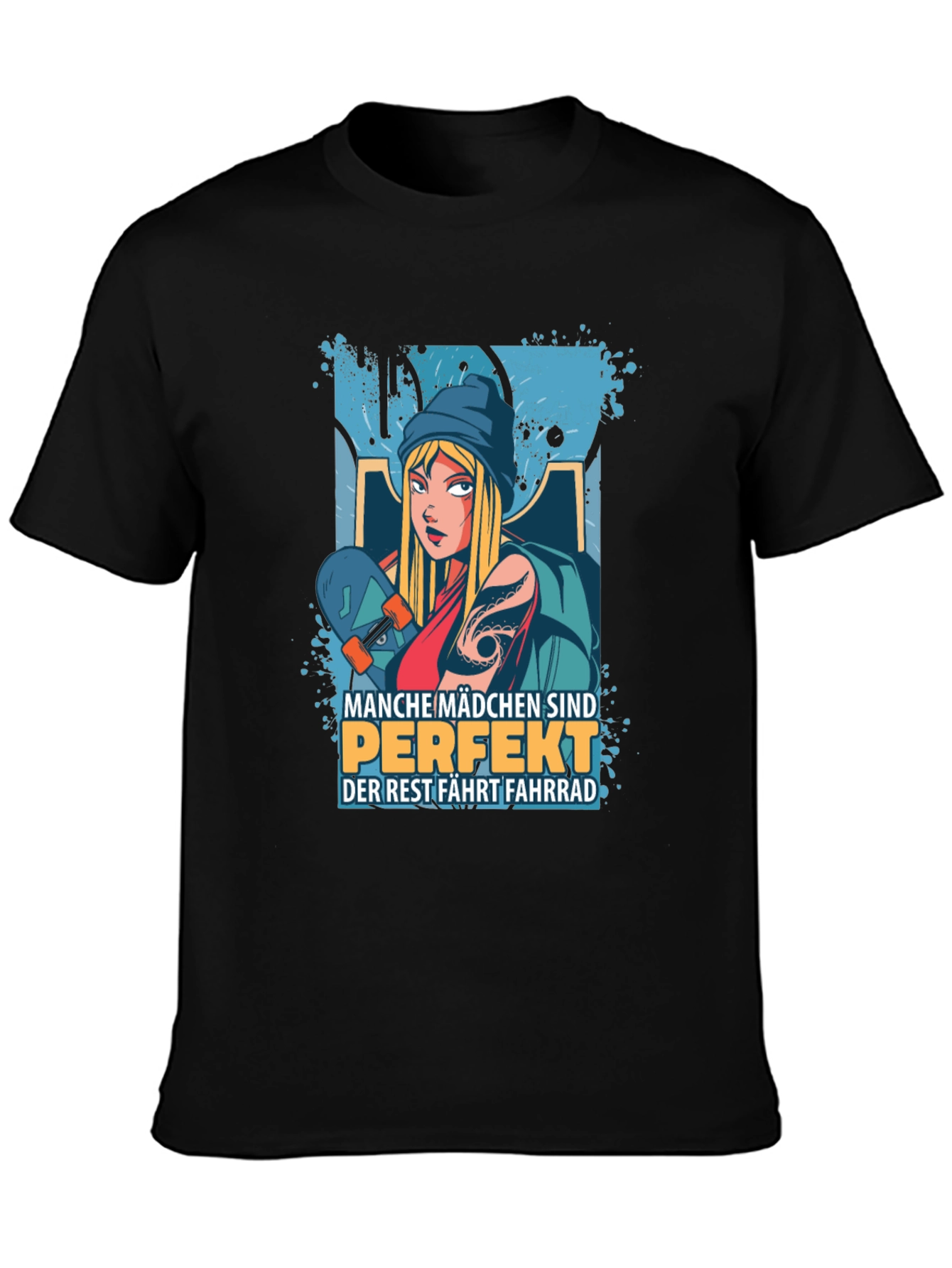 Skater Girl Graphic T-Shirt - Cool and Trendy Design