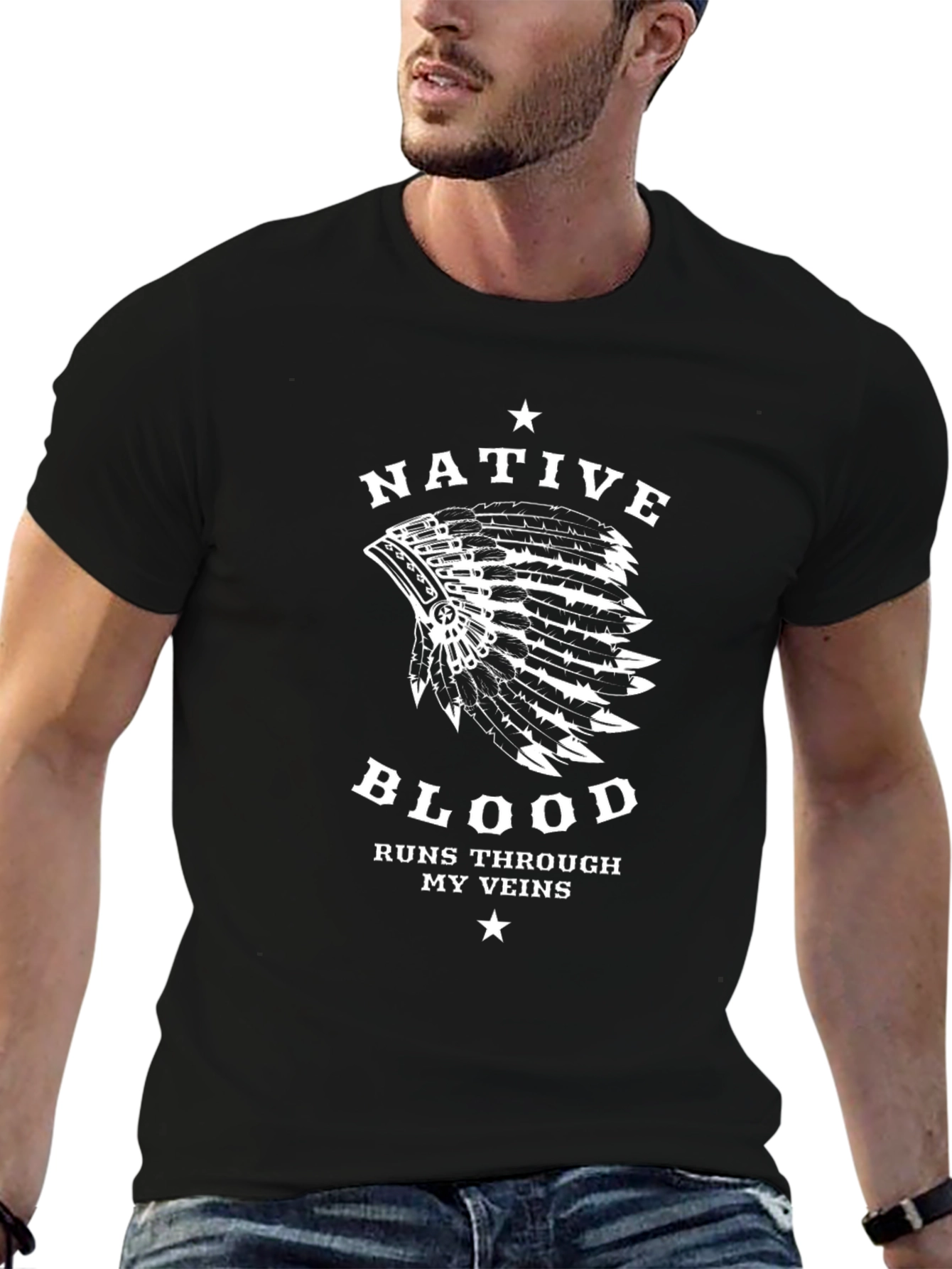 Native Blood T-Shirt - Headdress Graphic Tee