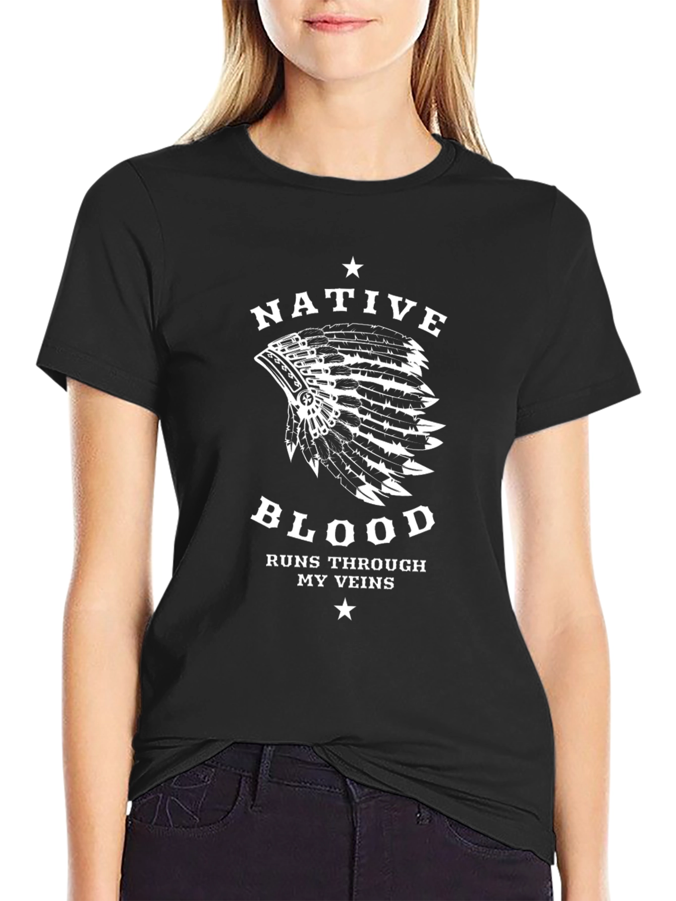 Native Blood T-Shirt - Headdress Graphic Tee