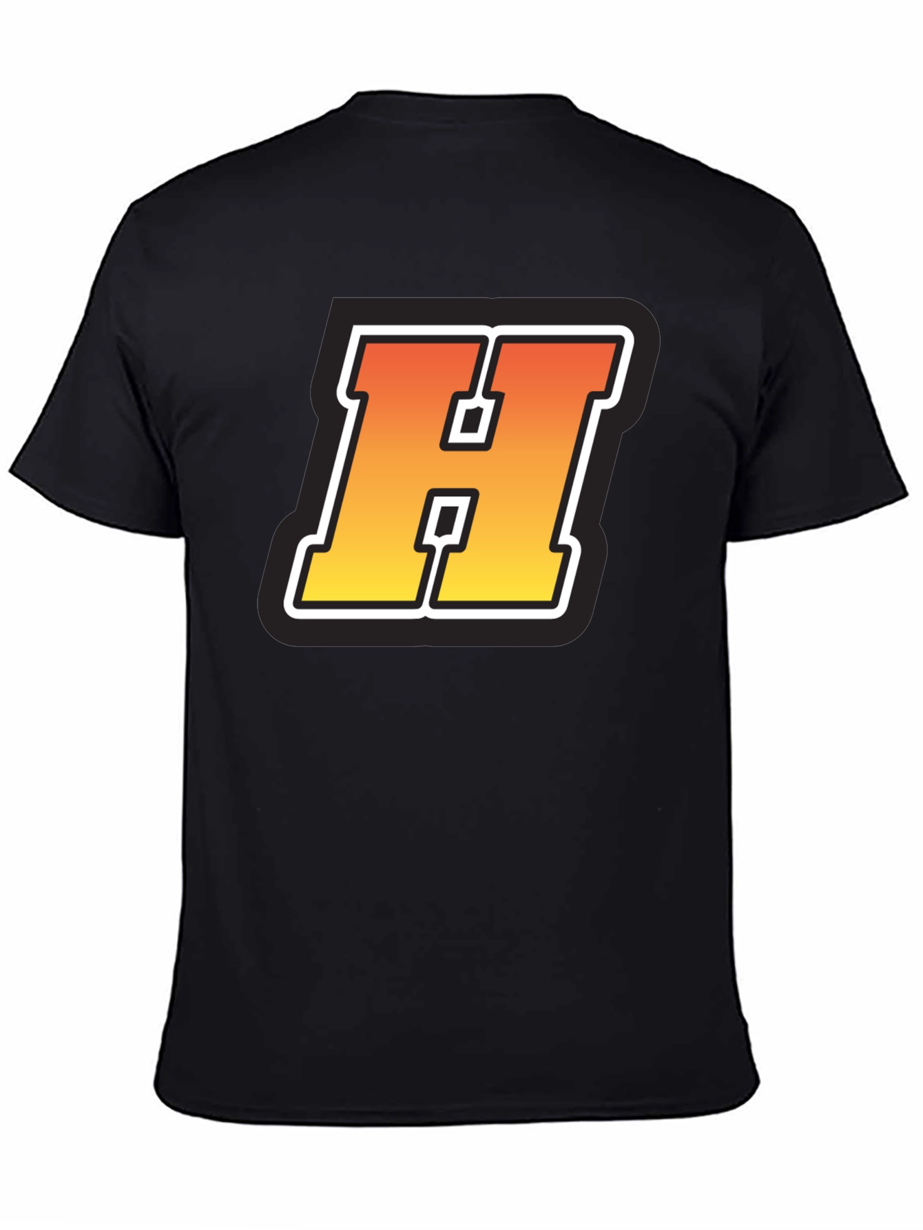 Retro H Letter Black T-Shirt