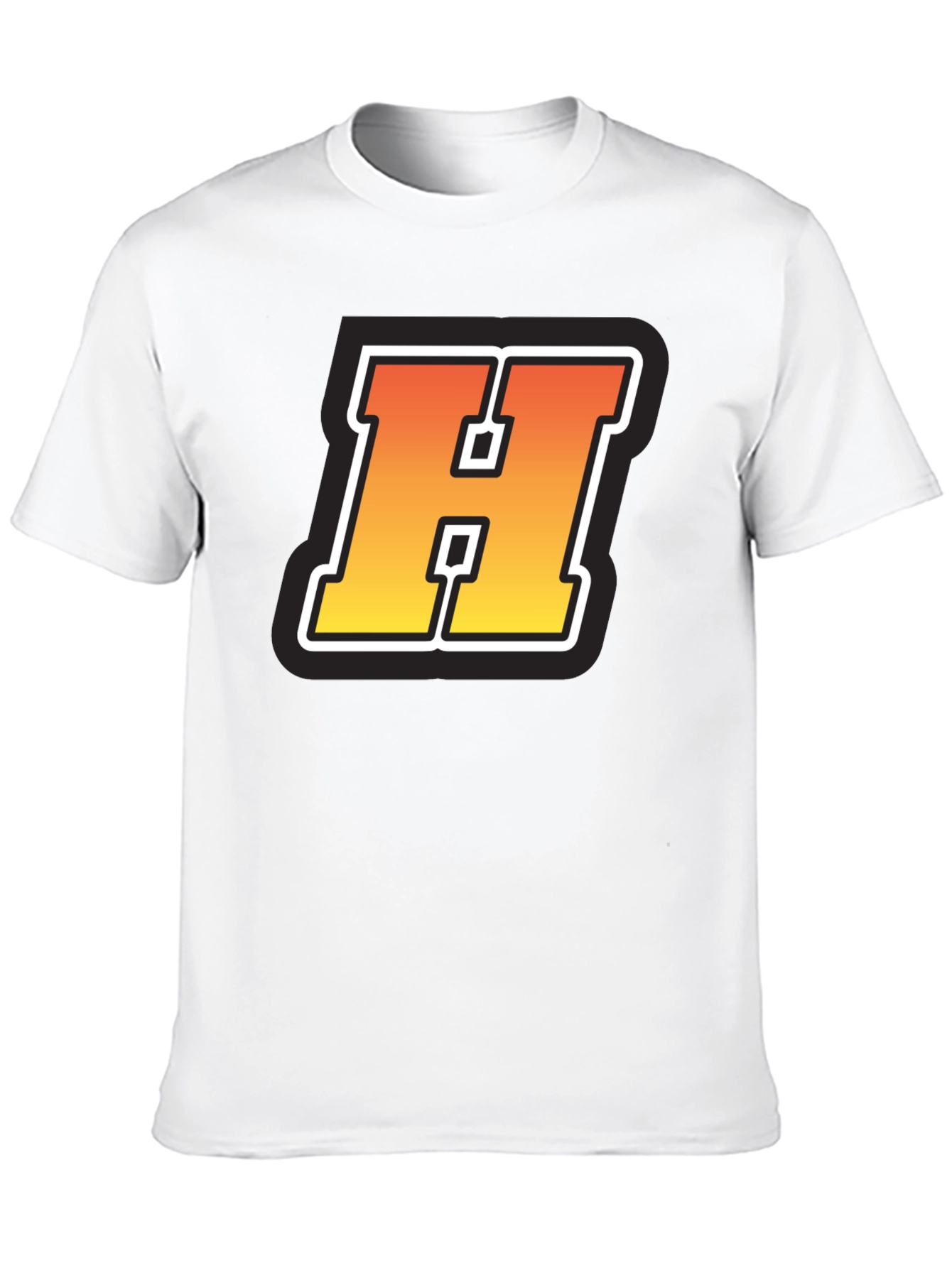 Retro H Letter Black T-Shirt
