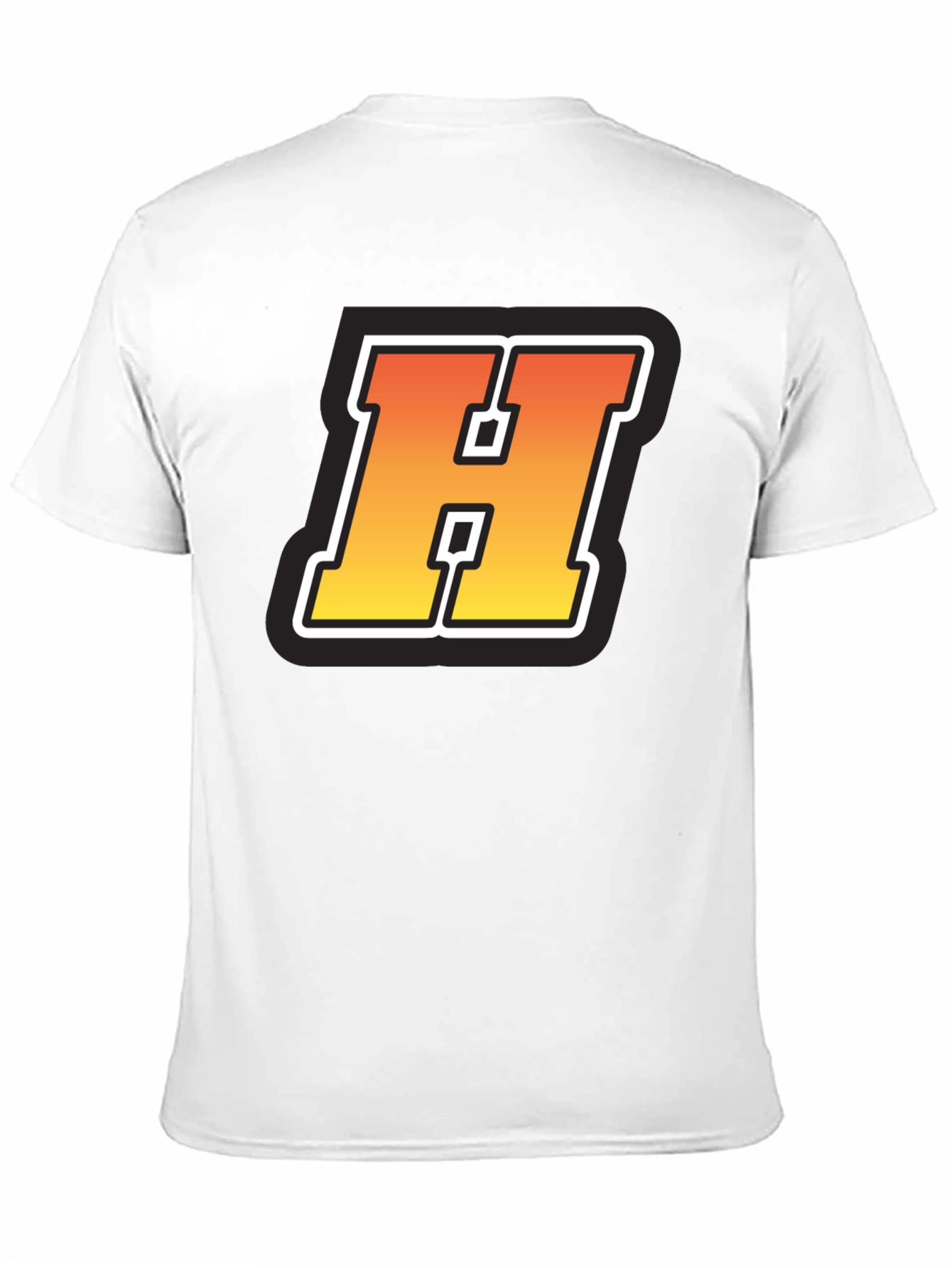 Retro H Letter Black T-Shirt