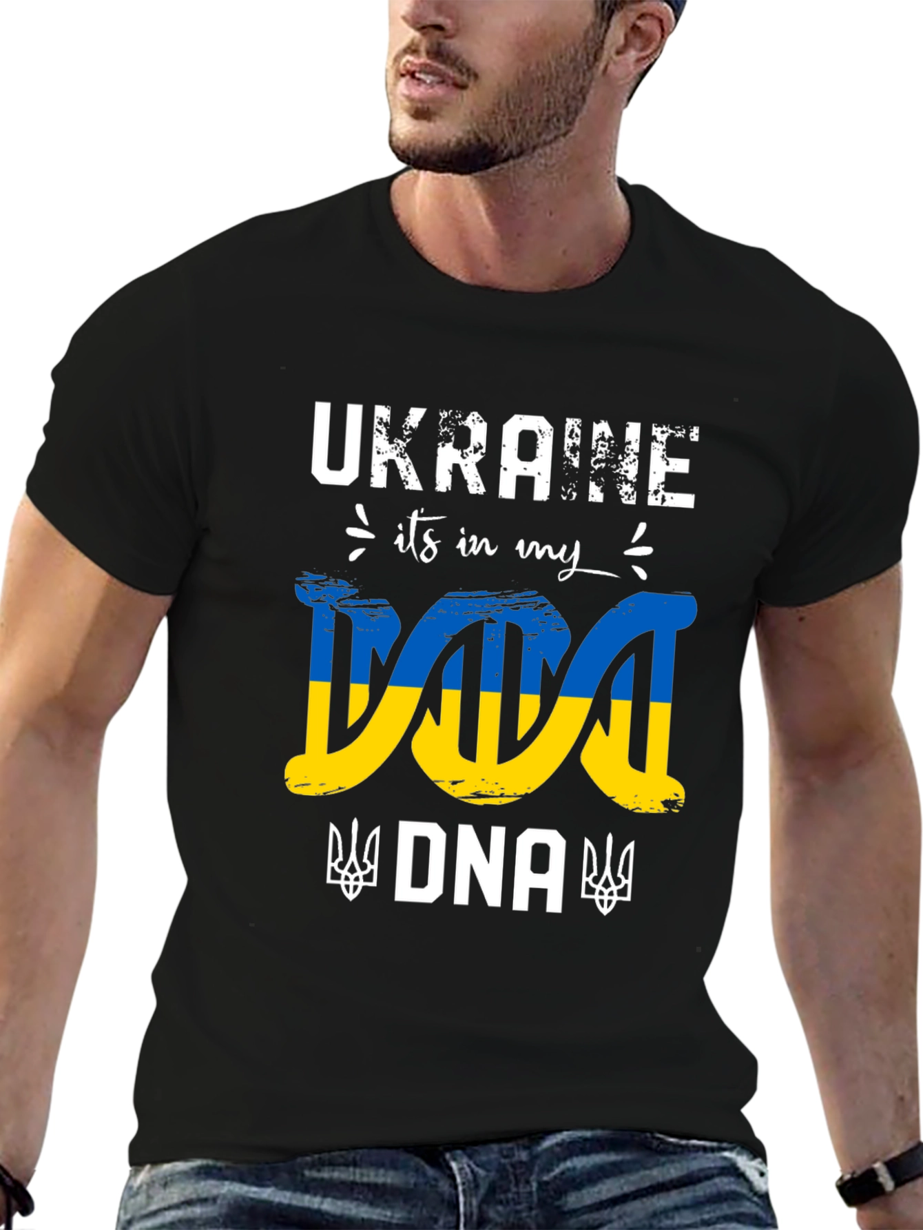 Ukraine DNA Flag Graphic T-Shirt - Stand With Ukraine