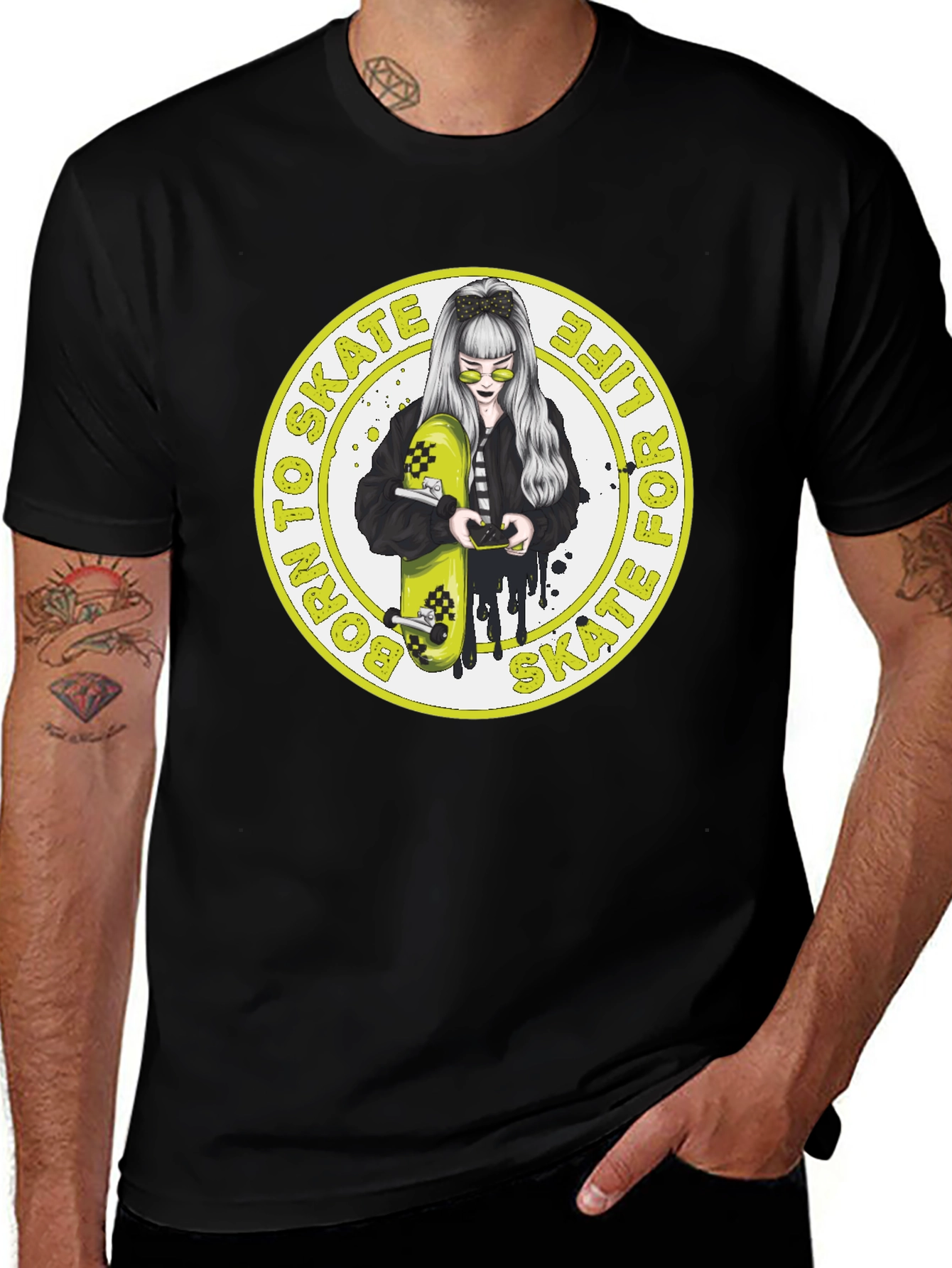 Skate Life T-Shirt: Cool Girl & Skateboard Graphic Tee