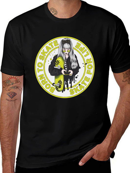 Skate Life T-Shirt: Cool Girl & Skateboard Graphic Tee