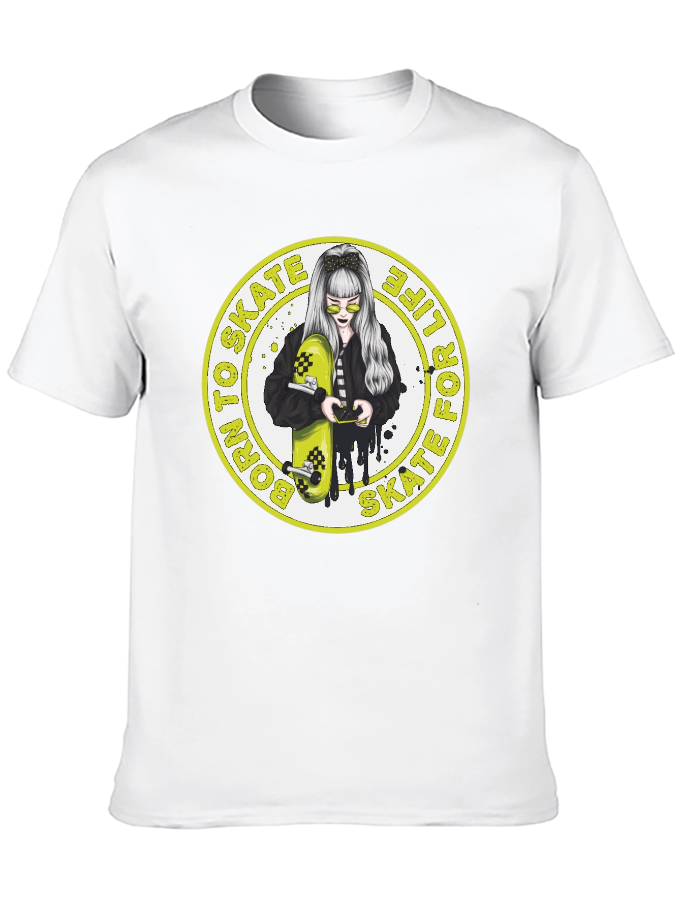 Skate Life T-Shirt: Cool Girl & Skateboard Graphic Tee
