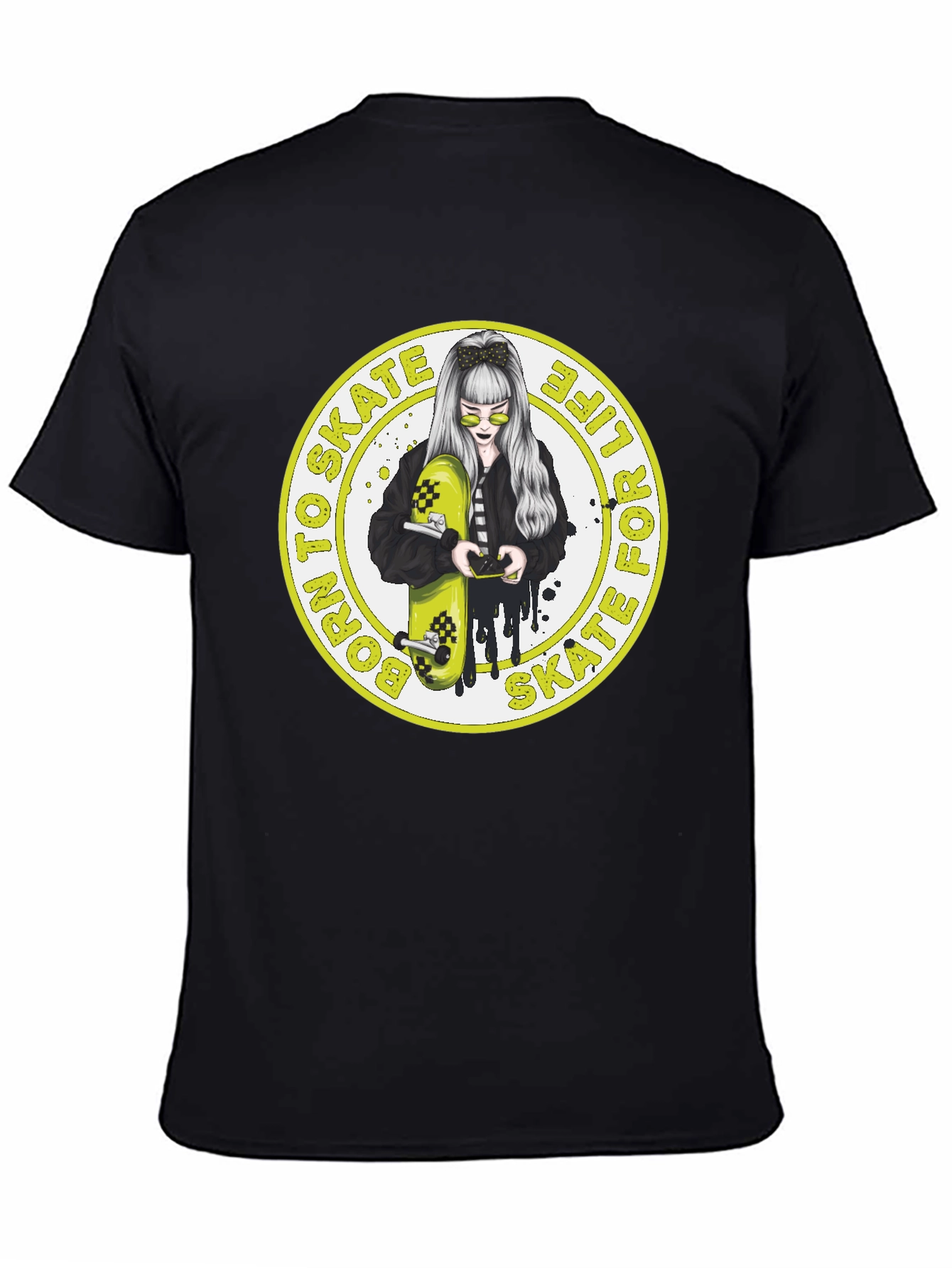 Skate Life T-Shirt: Cool Girl & Skateboard Graphic Tee