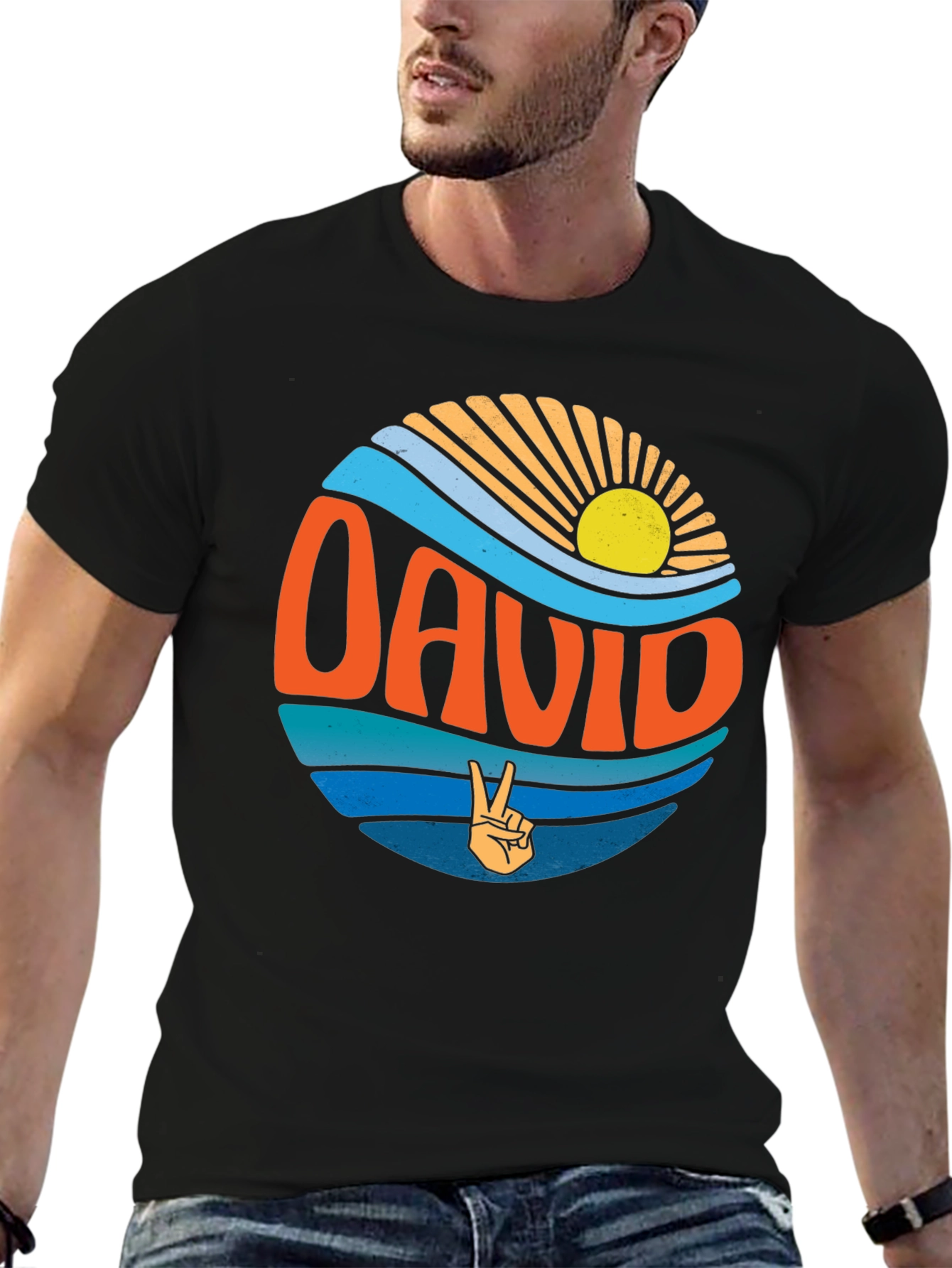 Retro David T-Shirt - Peace & Sunshine Design