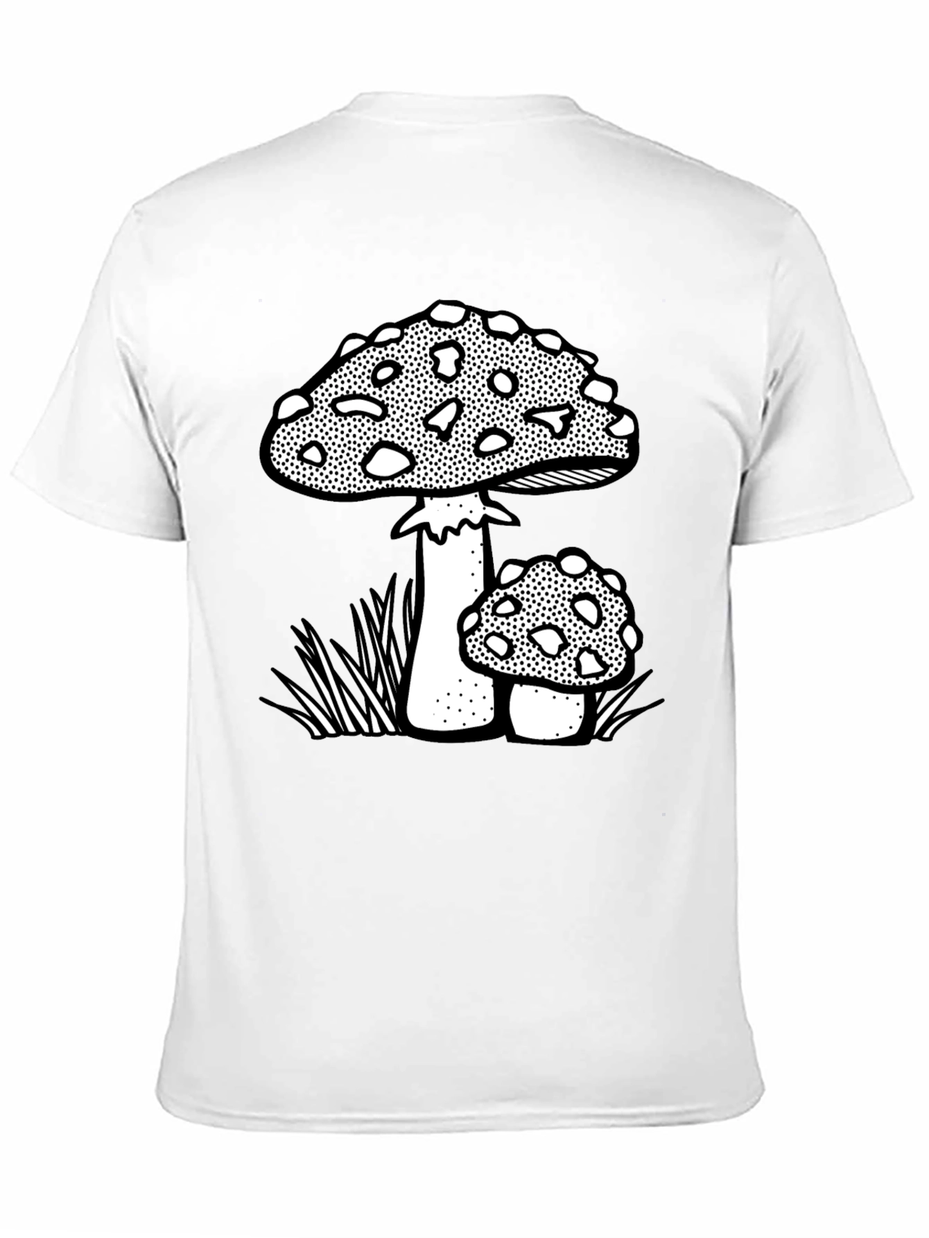 Funky Mushroom Graphic Tee - Black Cotton Blend
