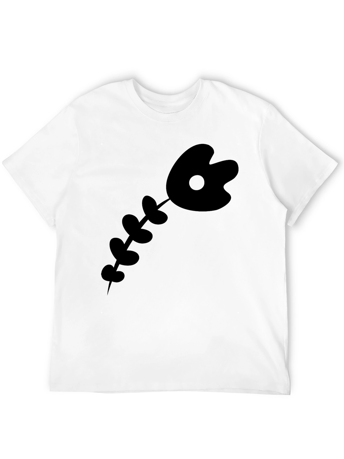 Quirky Black Cartoon Skeleton T-Shirt