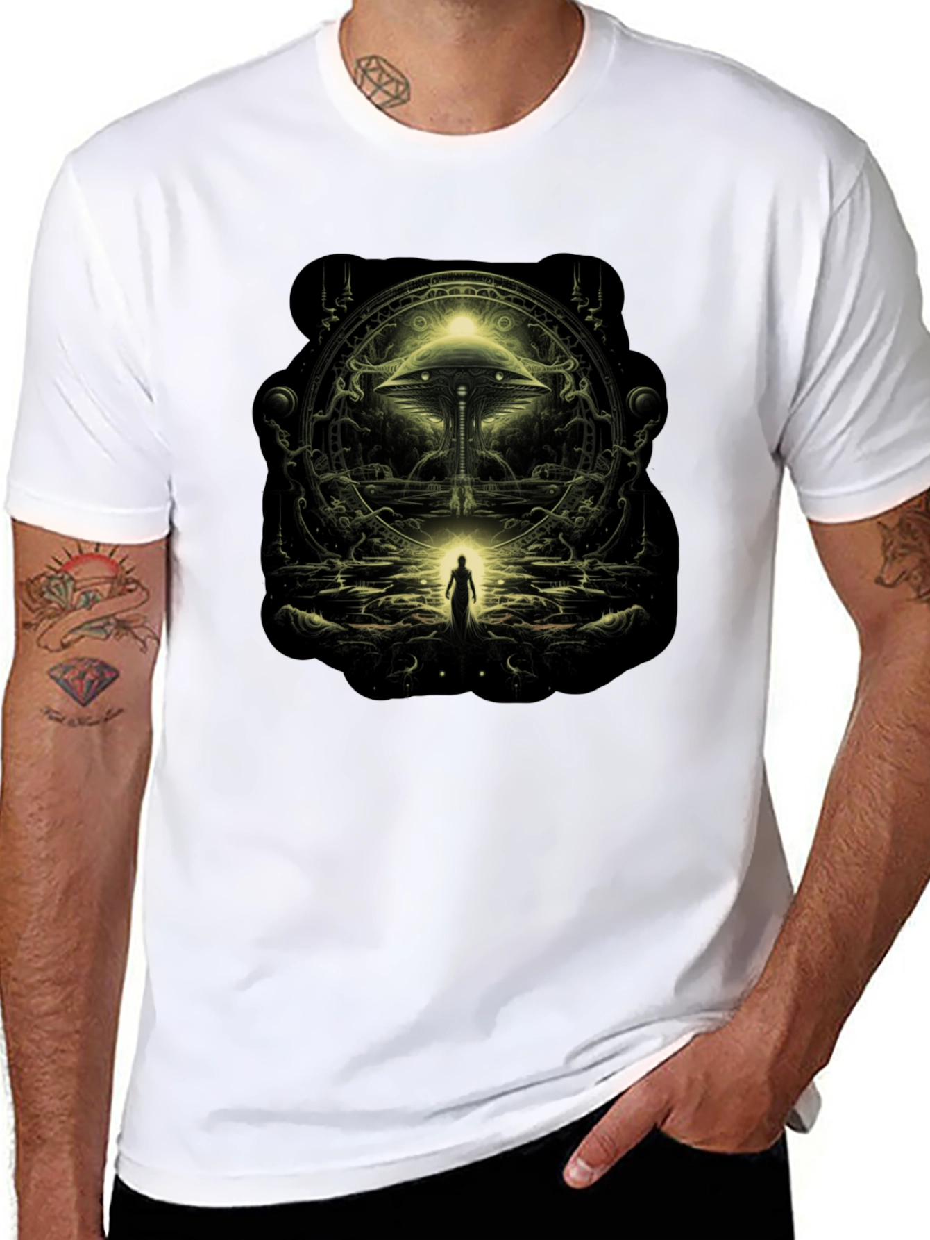 Mystic Gateway Graphic Tee - Black Cotton