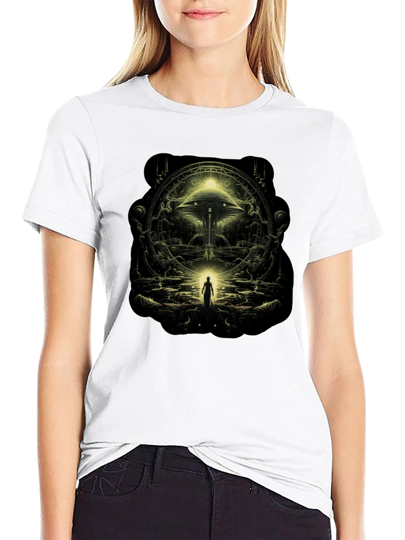 Mystic Gateway Graphic Tee - Black Cotton