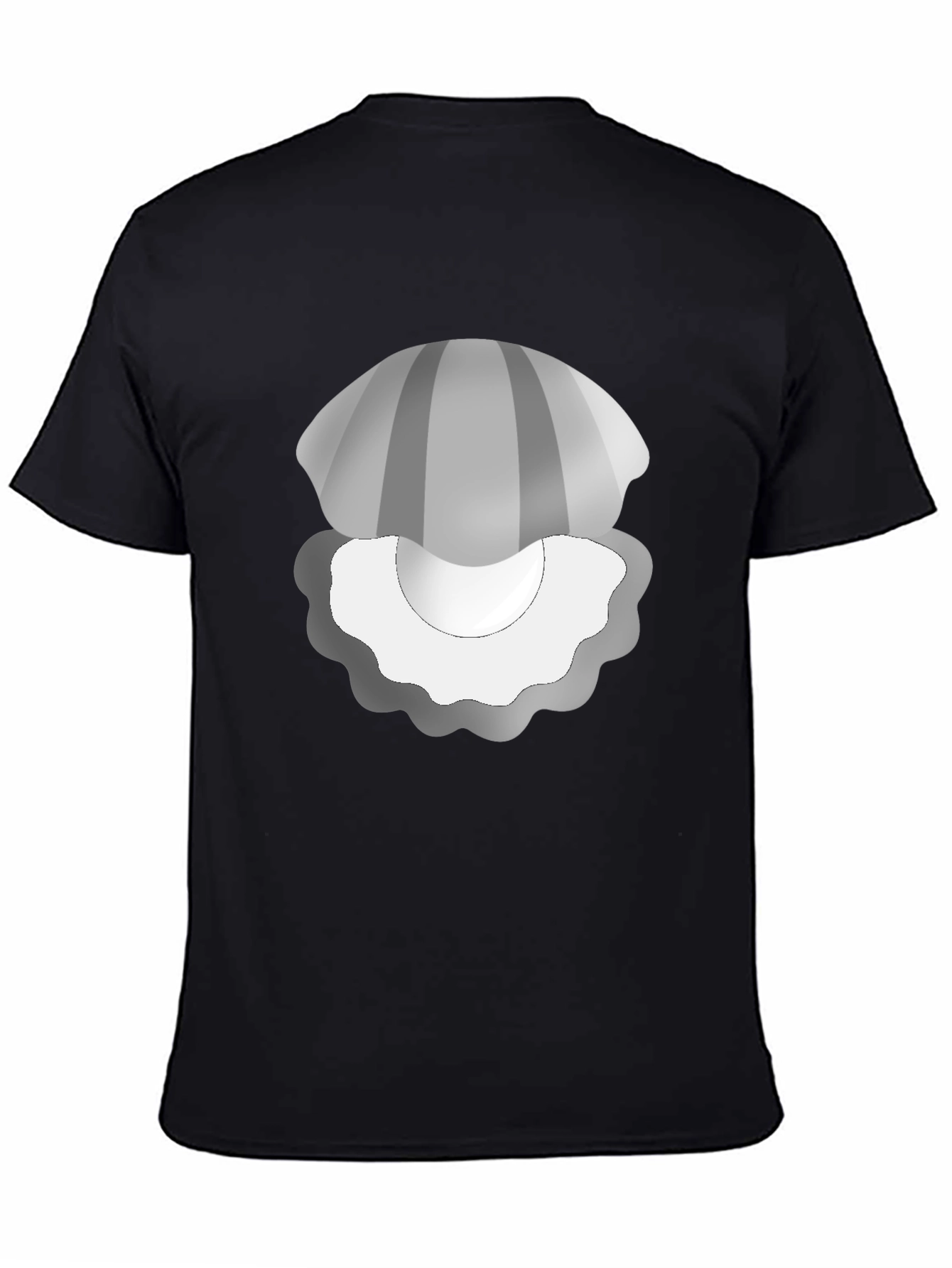 Clam Pearl Graphic Tee - Soft Black T-Shirt