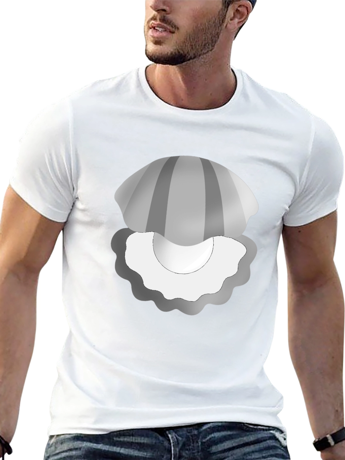Clam Pearl Graphic Tee - Soft Black T-Shirt