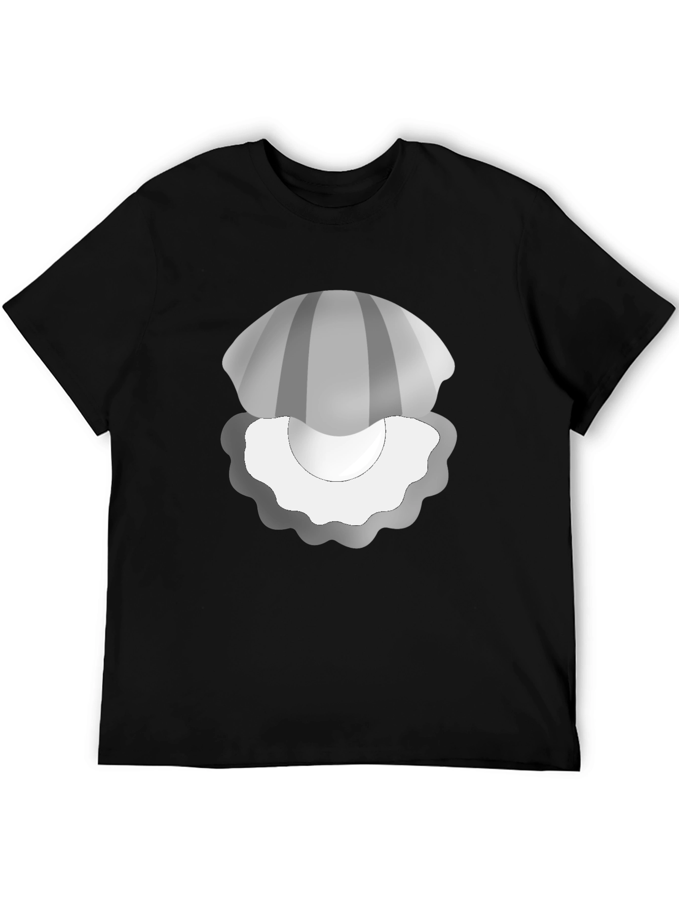 Clam Pearl Graphic Tee - Soft Black T-Shirt