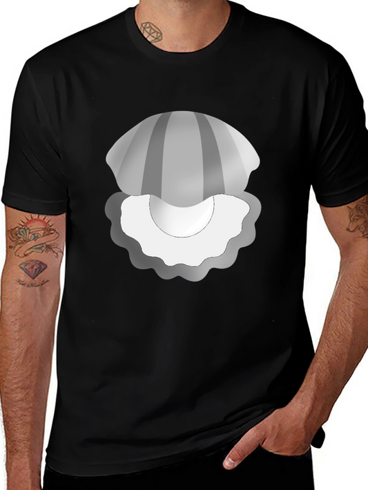 Clam Pearl Graphic Tee - Soft Black T-Shirt