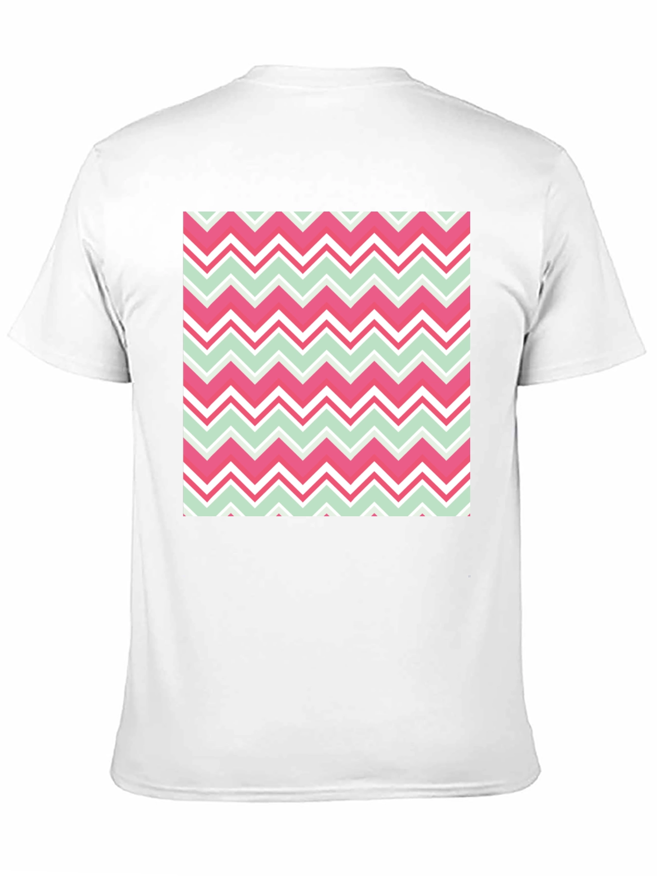 Chevron Pattern T-Shirt - Black Crew Neck Tee
