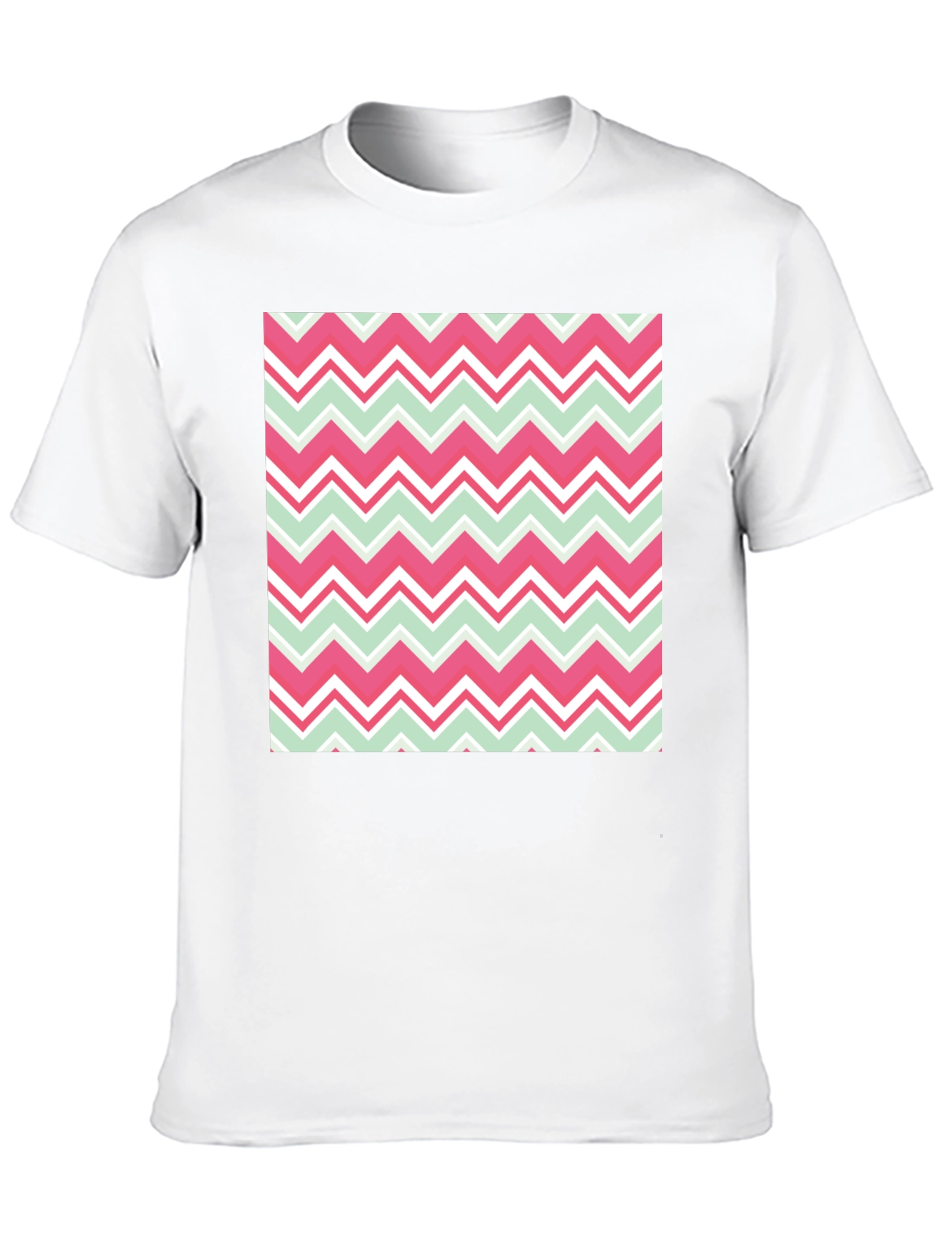 Chevron Pattern T-Shirt - Black Crew Neck Tee