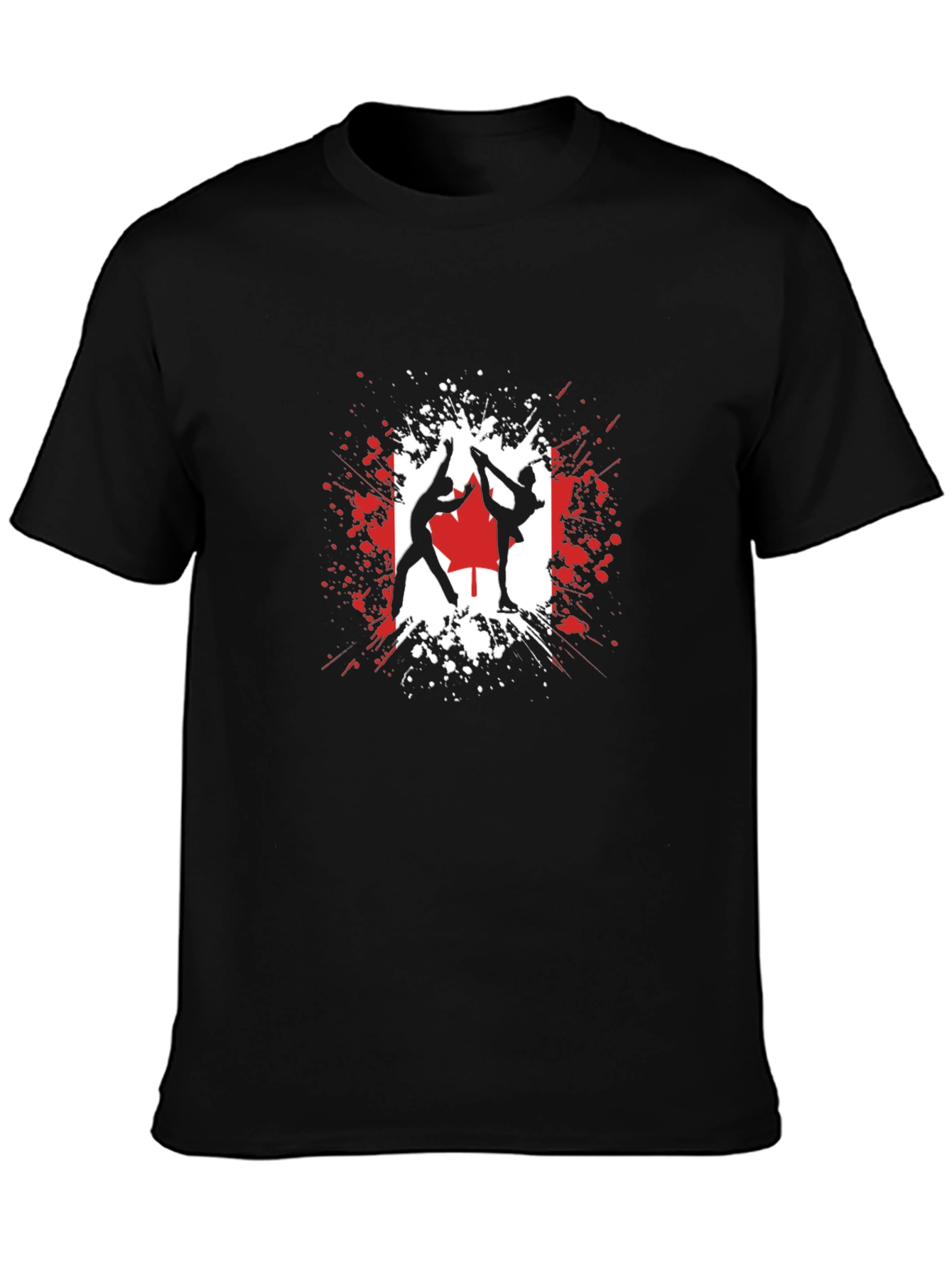 Canadian Ice Skating T-Shirt - Black Graphic Tee