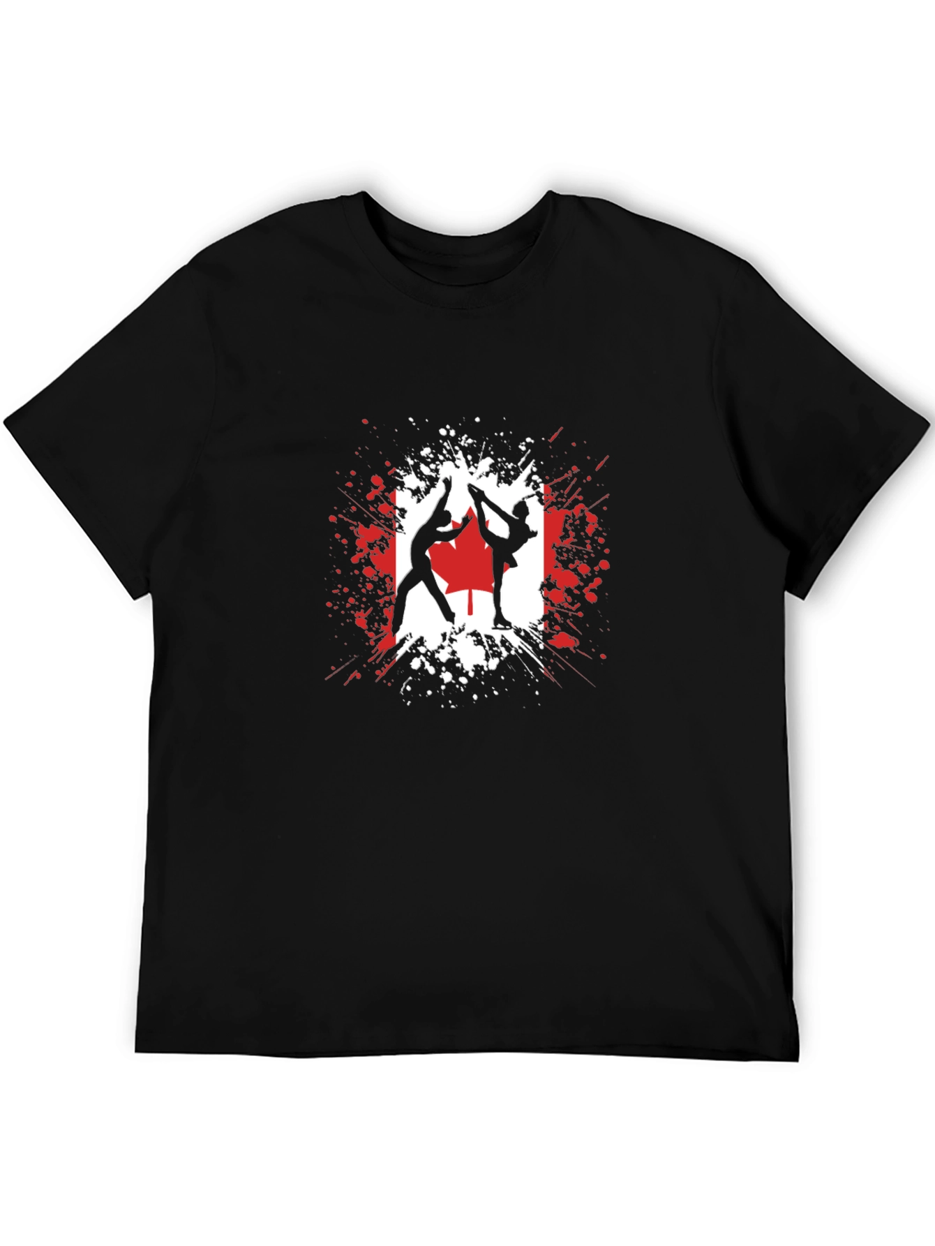 Canadian Ice Skating T-Shirt - Black Graphic Tee