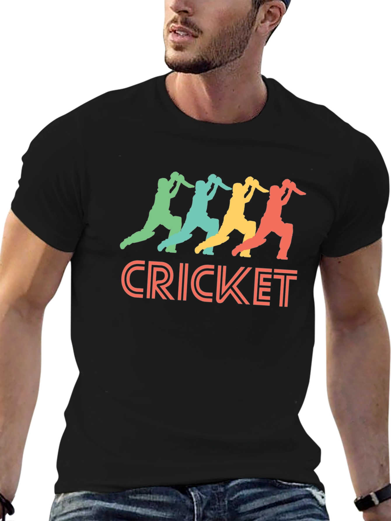 Cricket Players T-Shirt - Retro Sports Tee