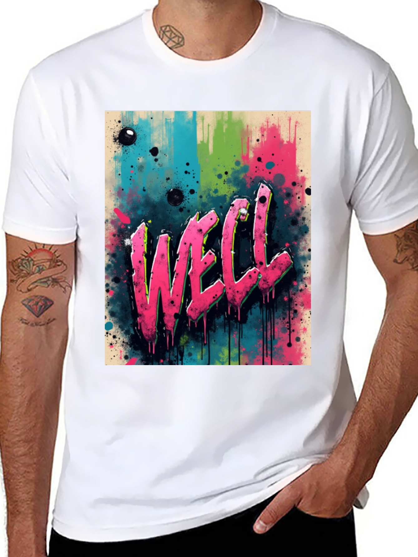 Graffiti Style Graphic Tee - WELL