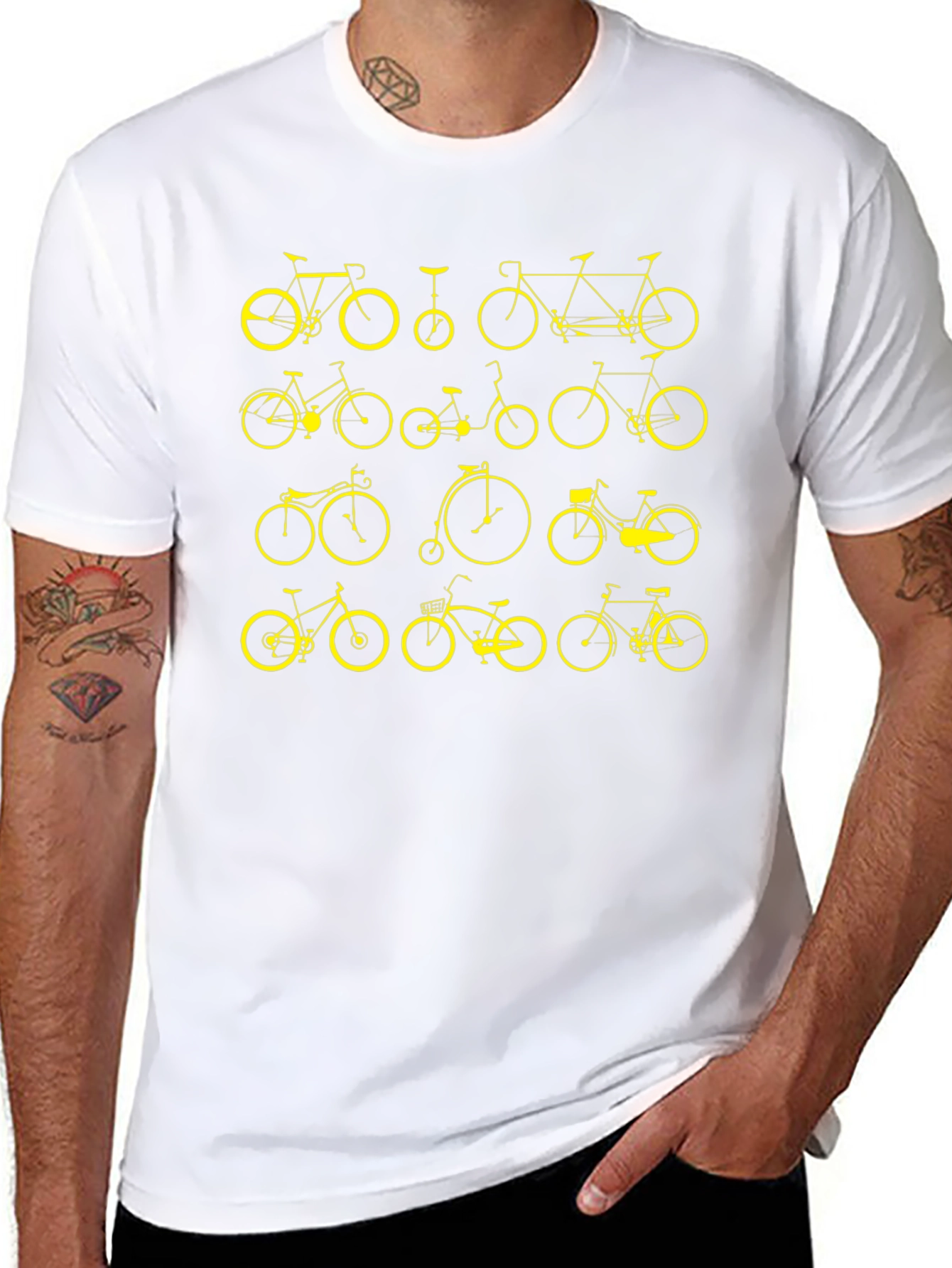 Bicycle Print Black T-Shirt
