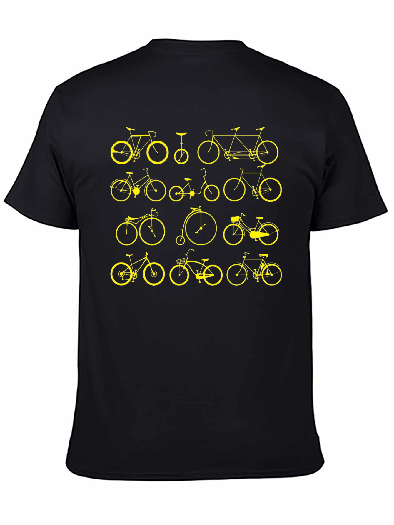 Bicycle Print Black T-Shirt