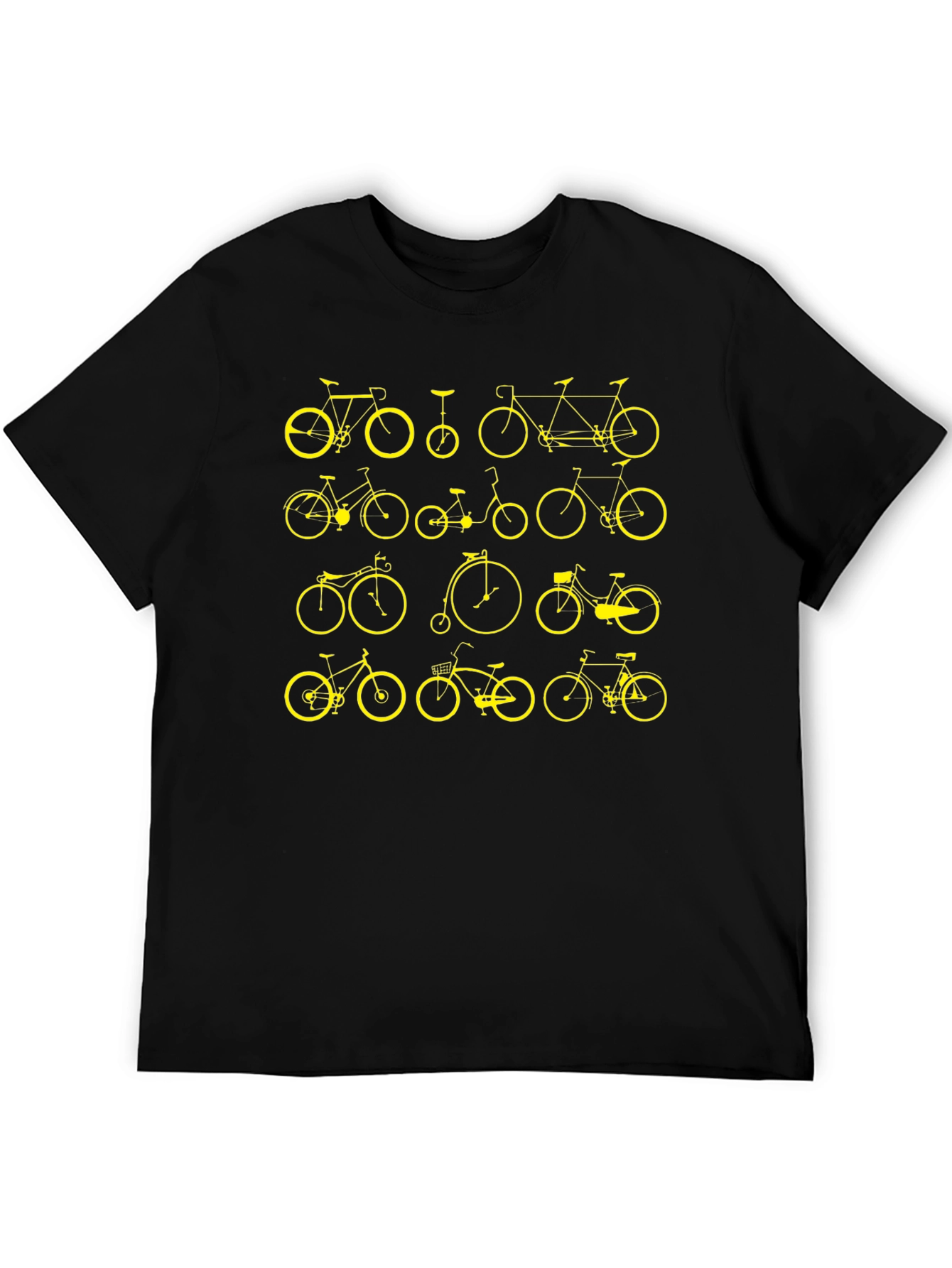 Bicycle Print Black T-Shirt