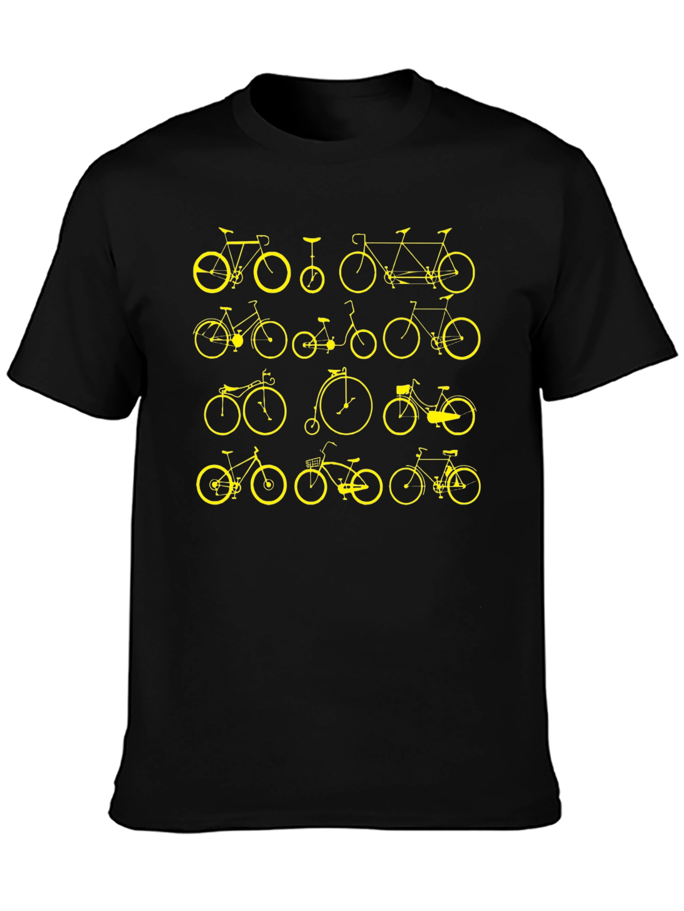 Bicycle Print Black T-Shirt
