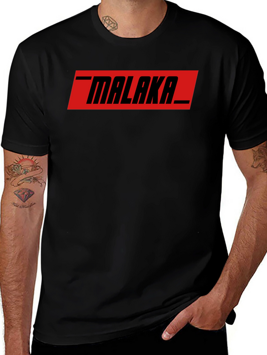 MALAKA Graphic Tee - Bold Red on Black Cotton