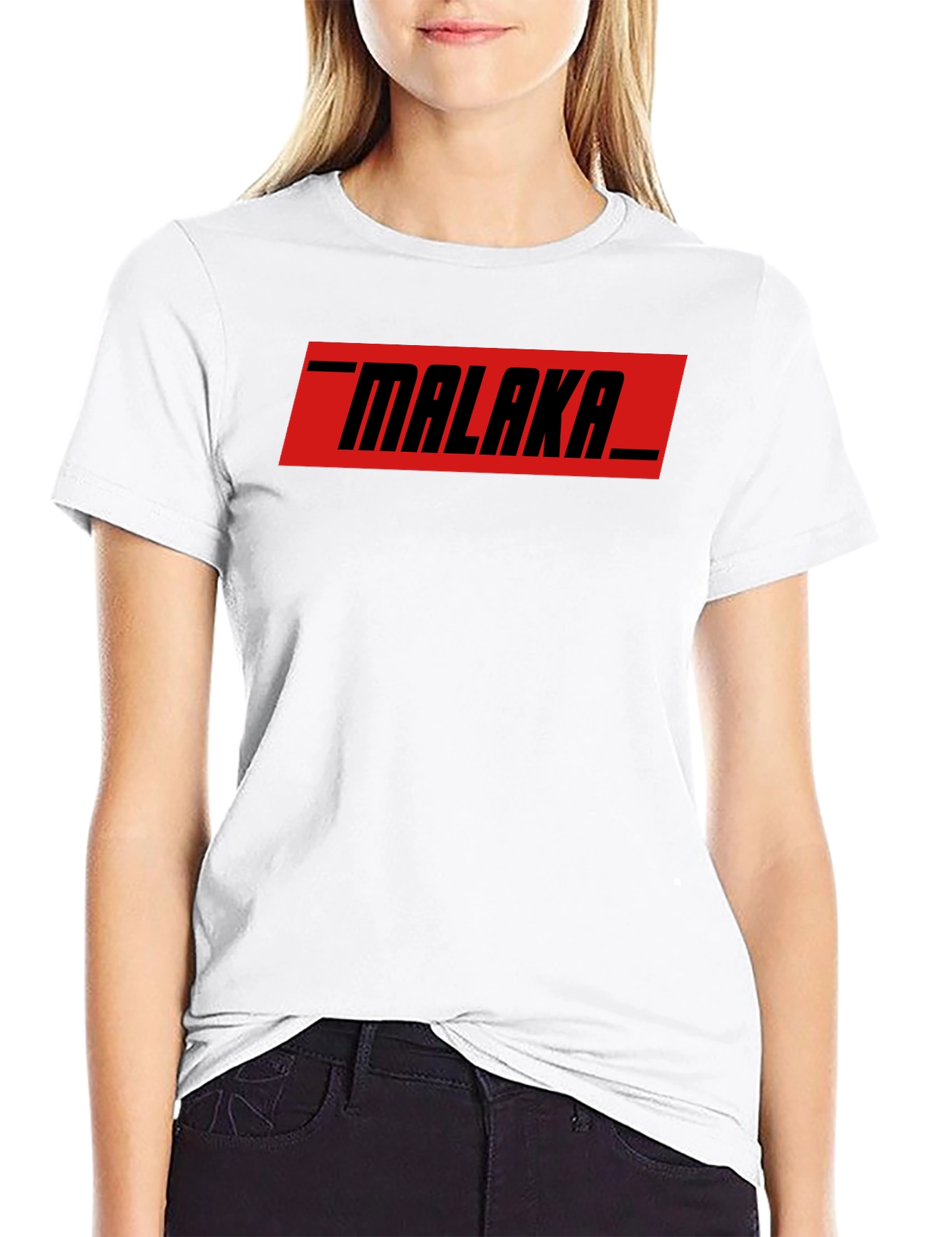 MALAKA Graphic Tee - Bold Red on Black Cotton