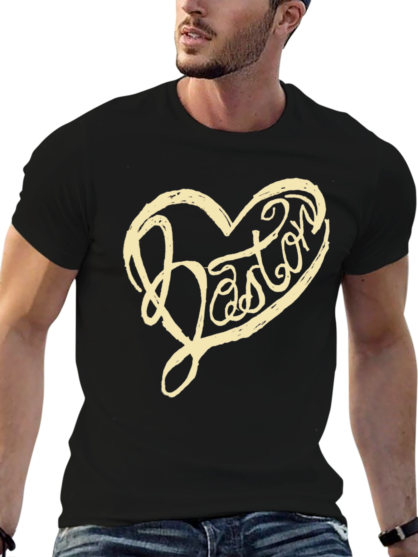 Boston Heart Graphic Tee - Soft Cotton Blend
