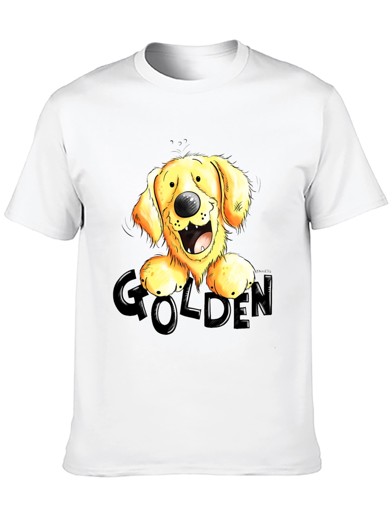 Golden Retriever Cartoon Graphic T-Shirt