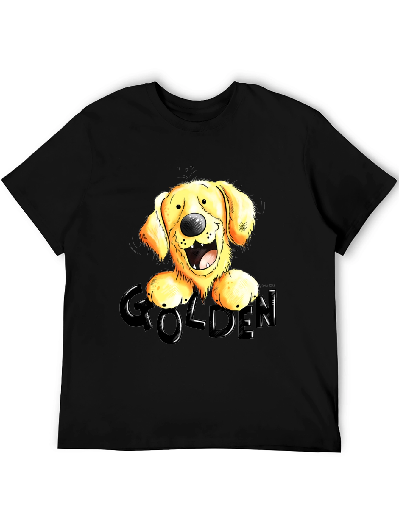 Golden Retriever Cartoon Graphic T-Shirt