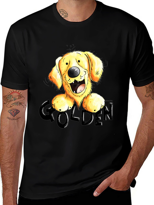 Golden Retriever Cartoon Graphic T-Shirt