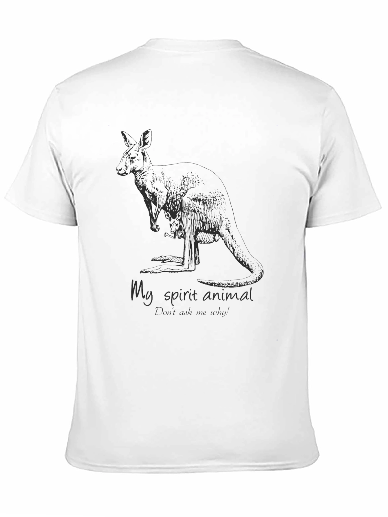 Kangaroo Spirit Animal Mens Black Graphic T-Shirt