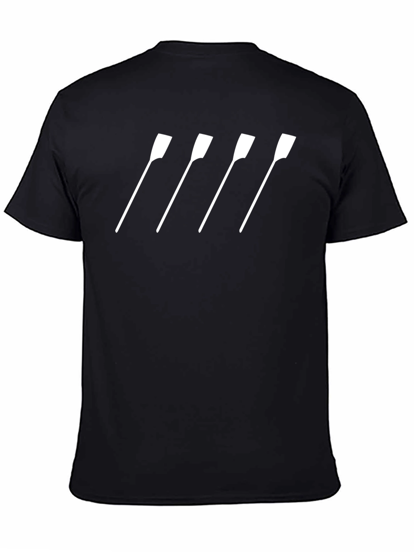 Rowing Oars Graphic Tee - Black Cotton T-Shirt