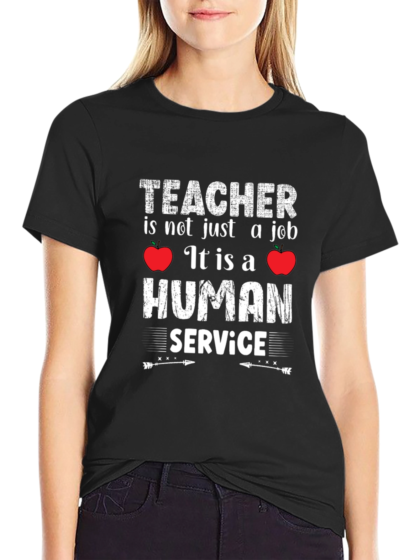 Teacher Human Service Black Graphic Tee