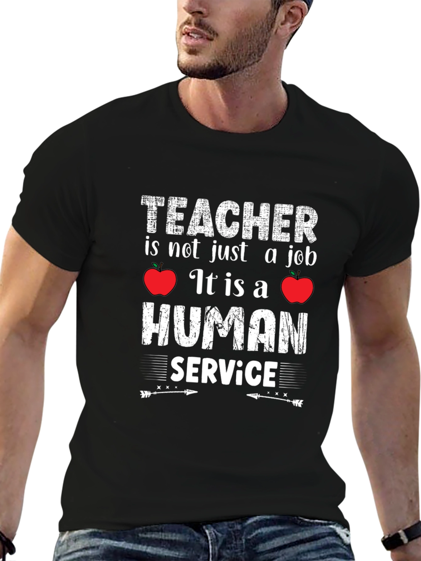 Teacher Human Service Black Graphic Tee