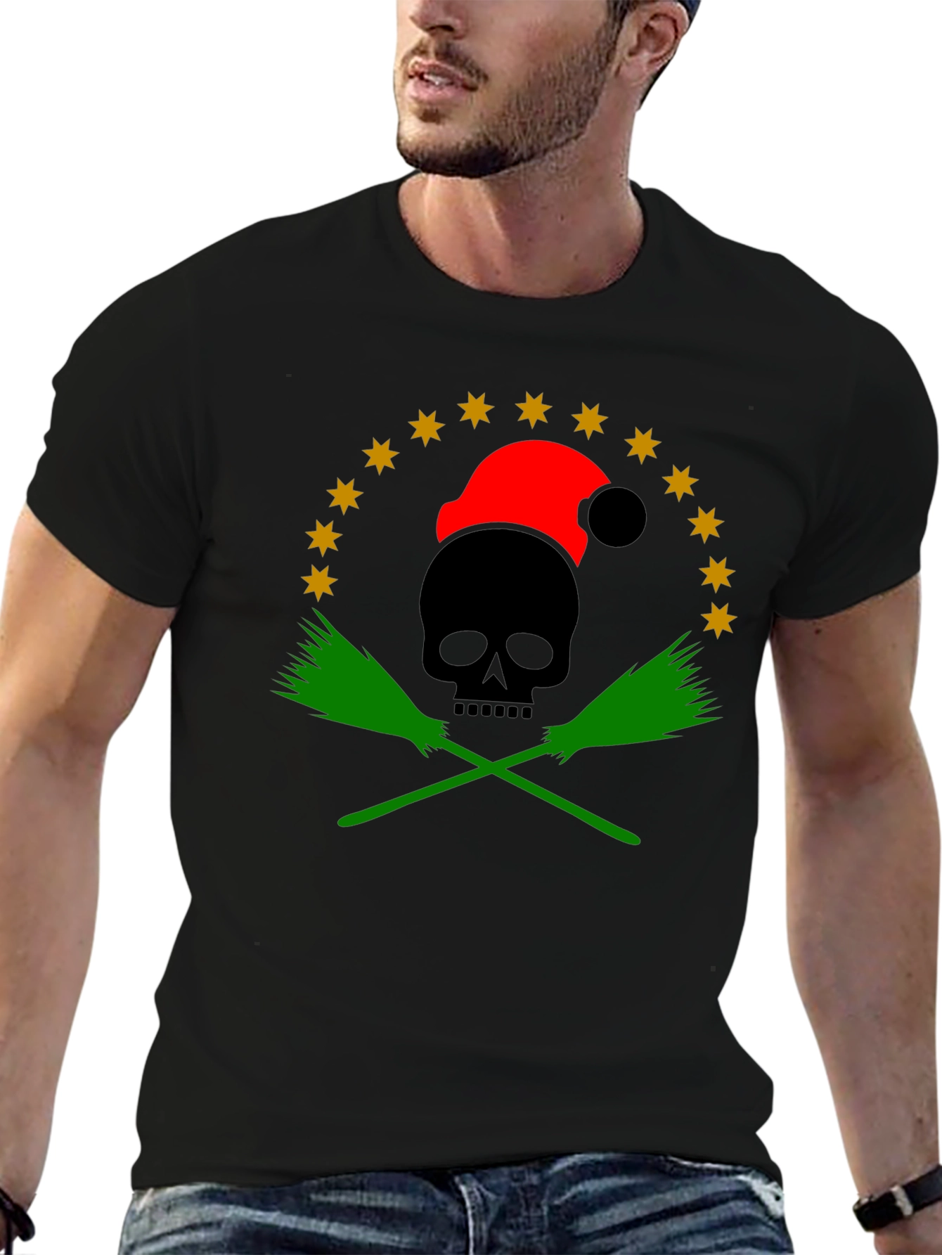 Holiday Skull & Broom T-Shirt