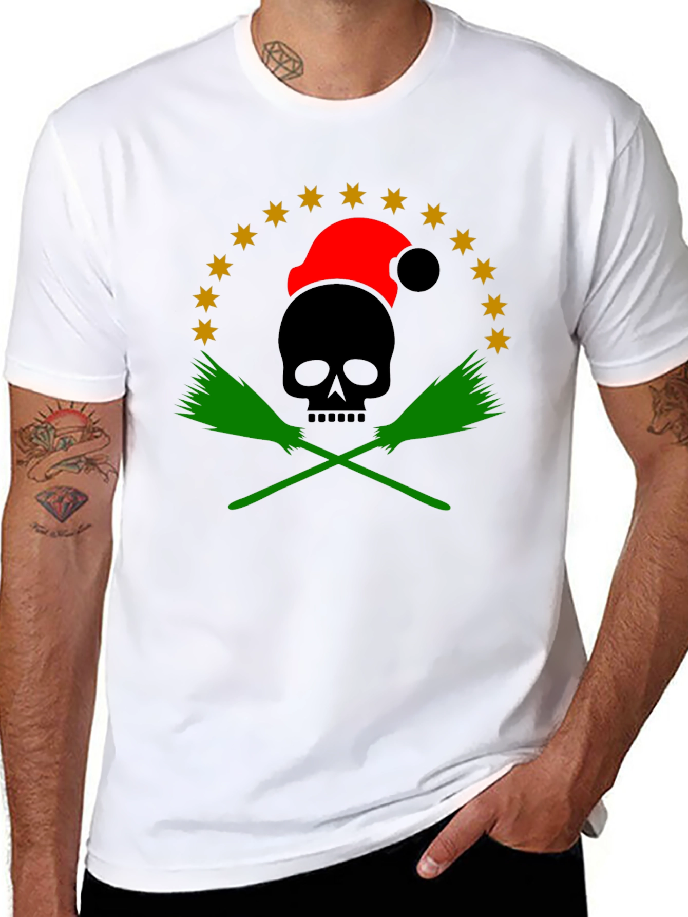 Holiday Skull & Broom T-Shirt