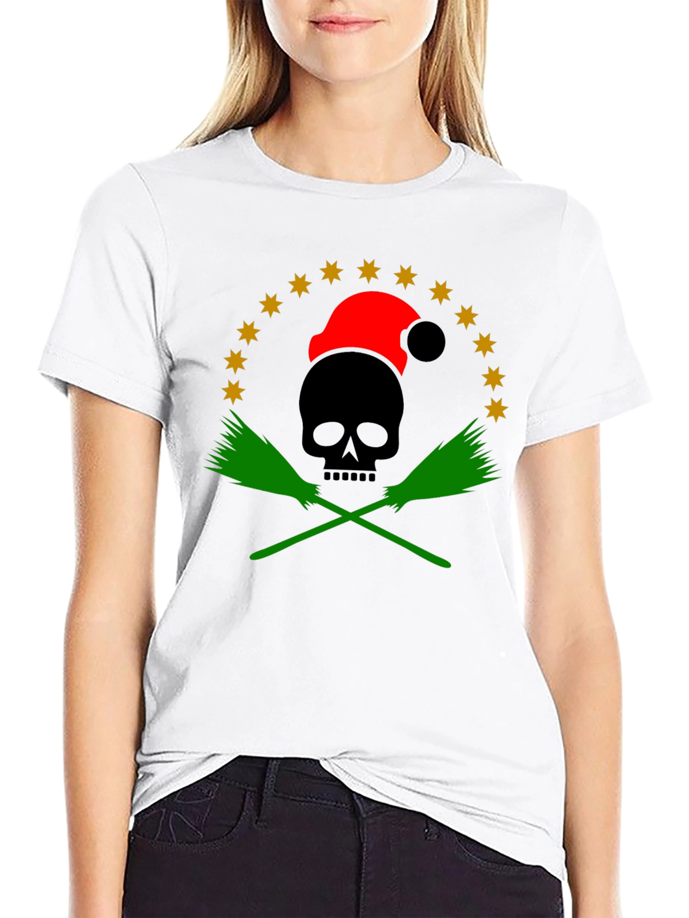 Holiday Skull & Broom T-Shirt