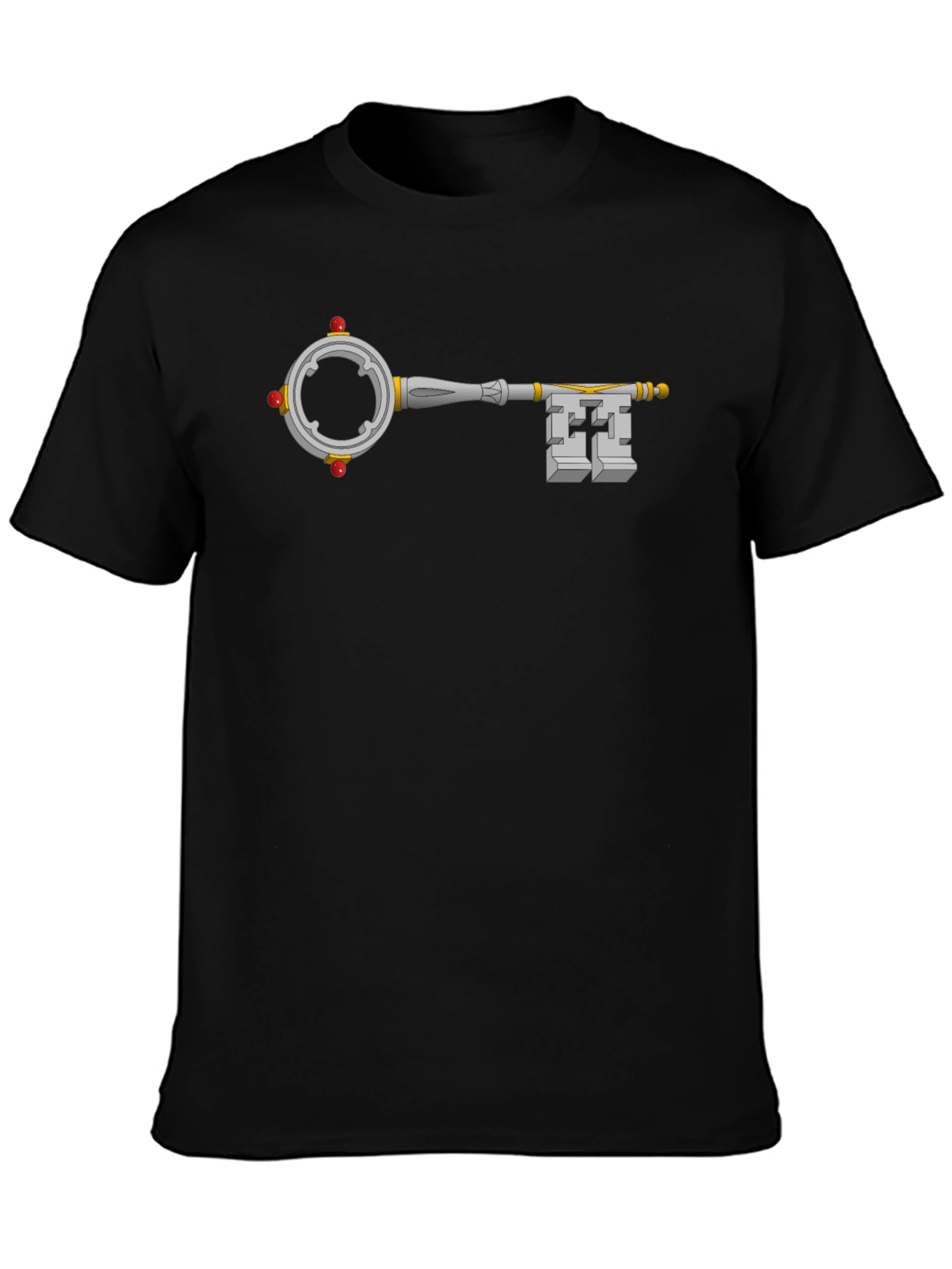 Fantasy Key Graphic Tee - Black Cotton T-Shirt