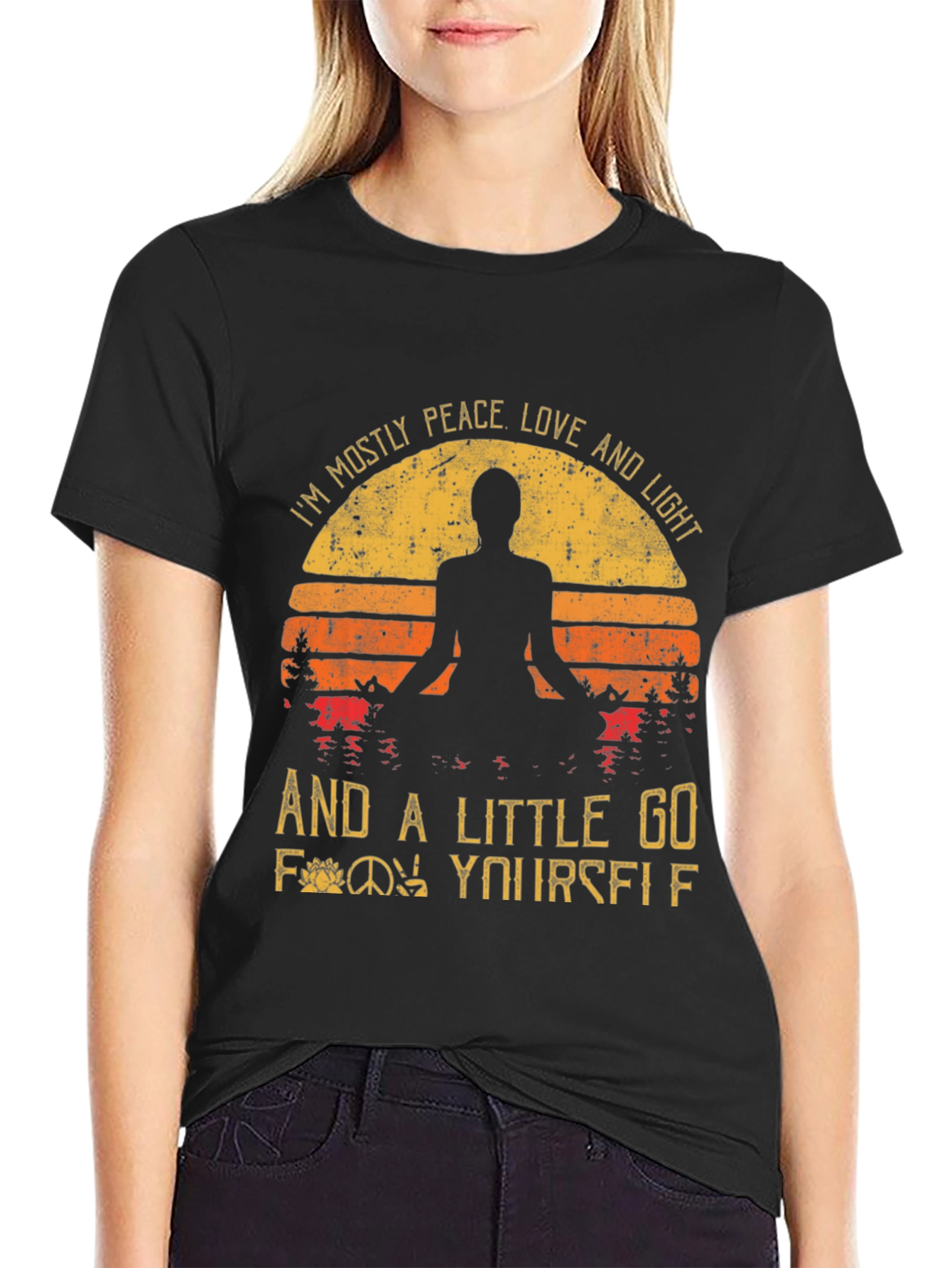 Peace Love Light Graphic T-Shirt - Yoga Inspired