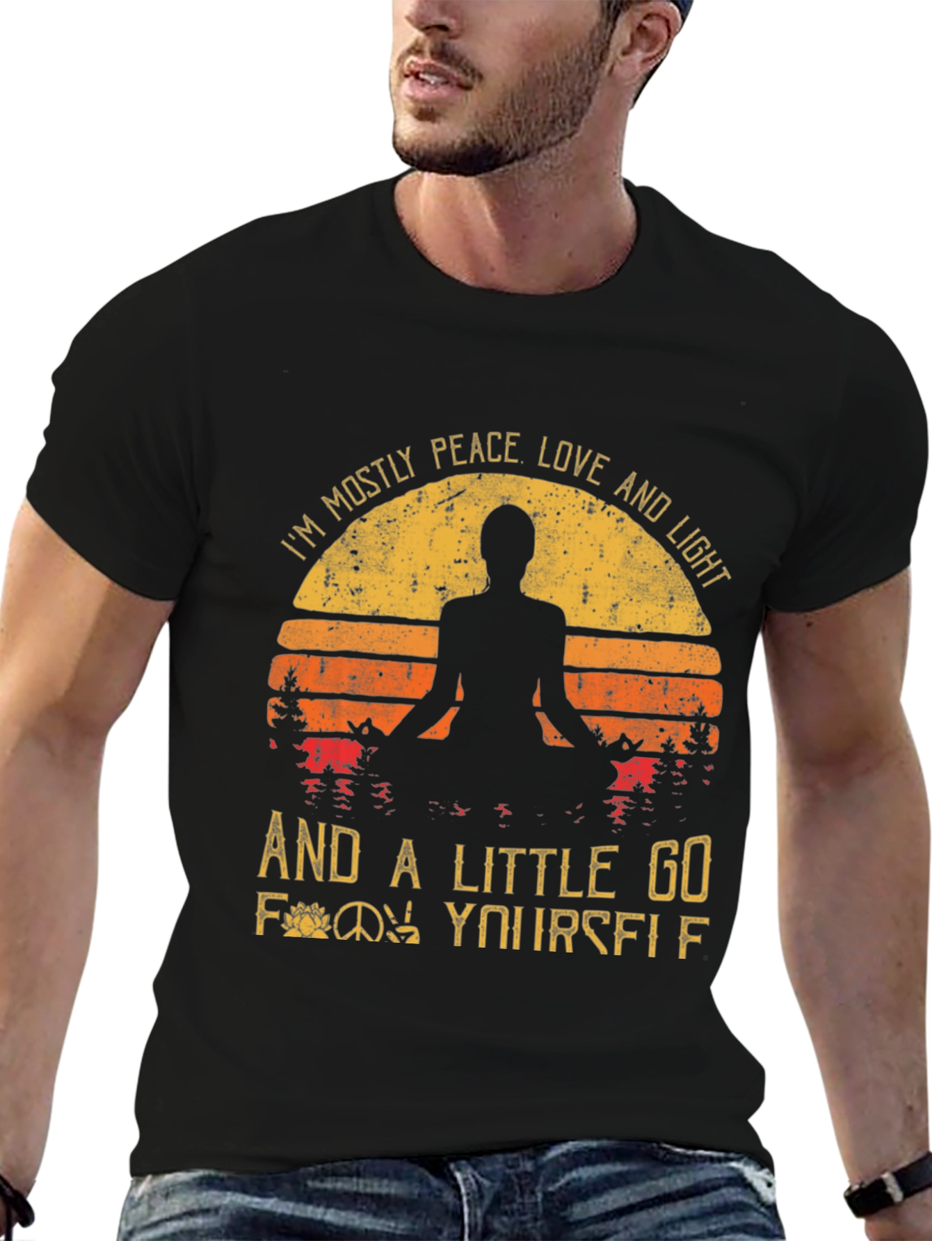 Peace Love Light Graphic T-Shirt - Yoga Inspired